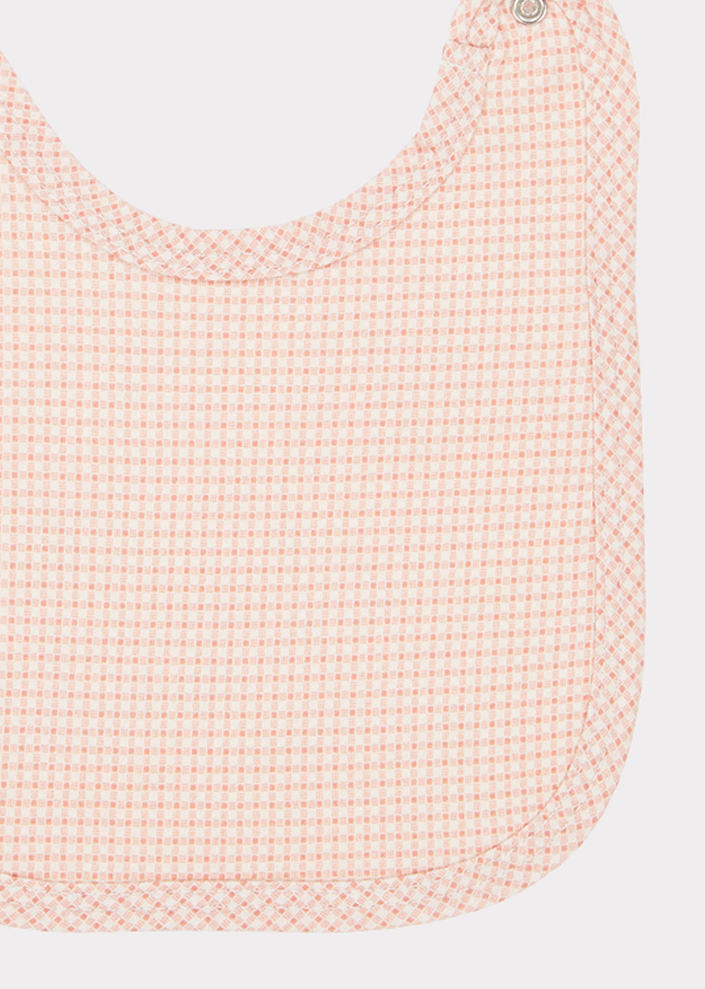 Baby Girls Pink Check Cotton Bib