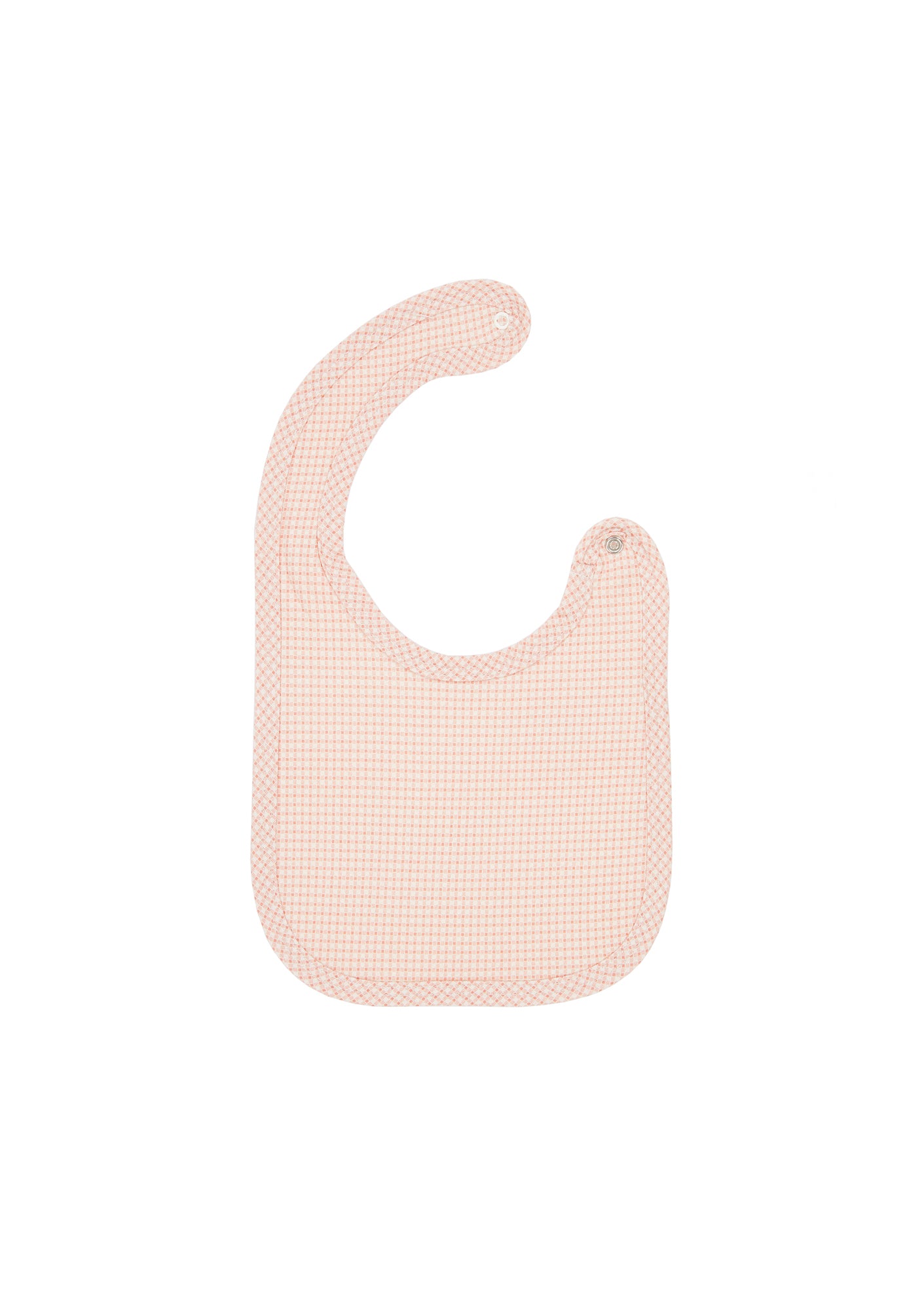 Baby Girls Pink Check Cotton Bib