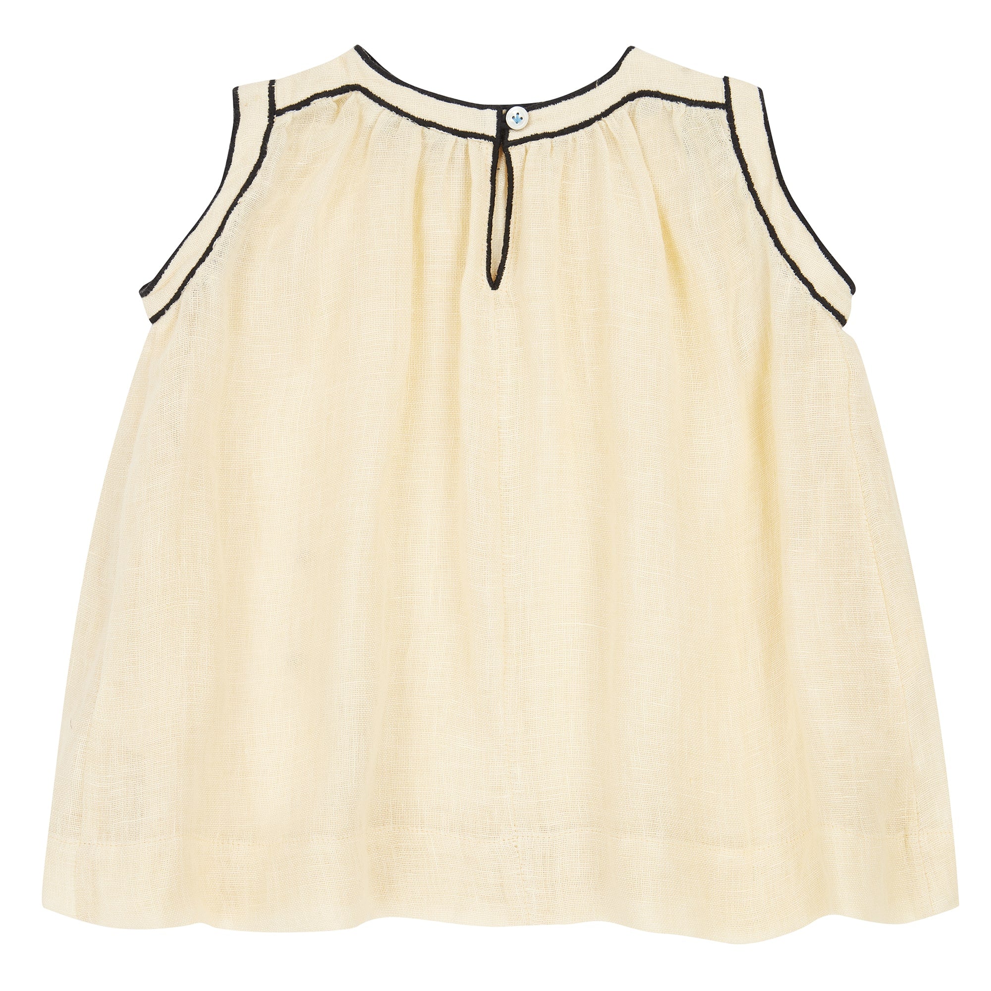 Baby Girls Beige Embroidered Dress Set
