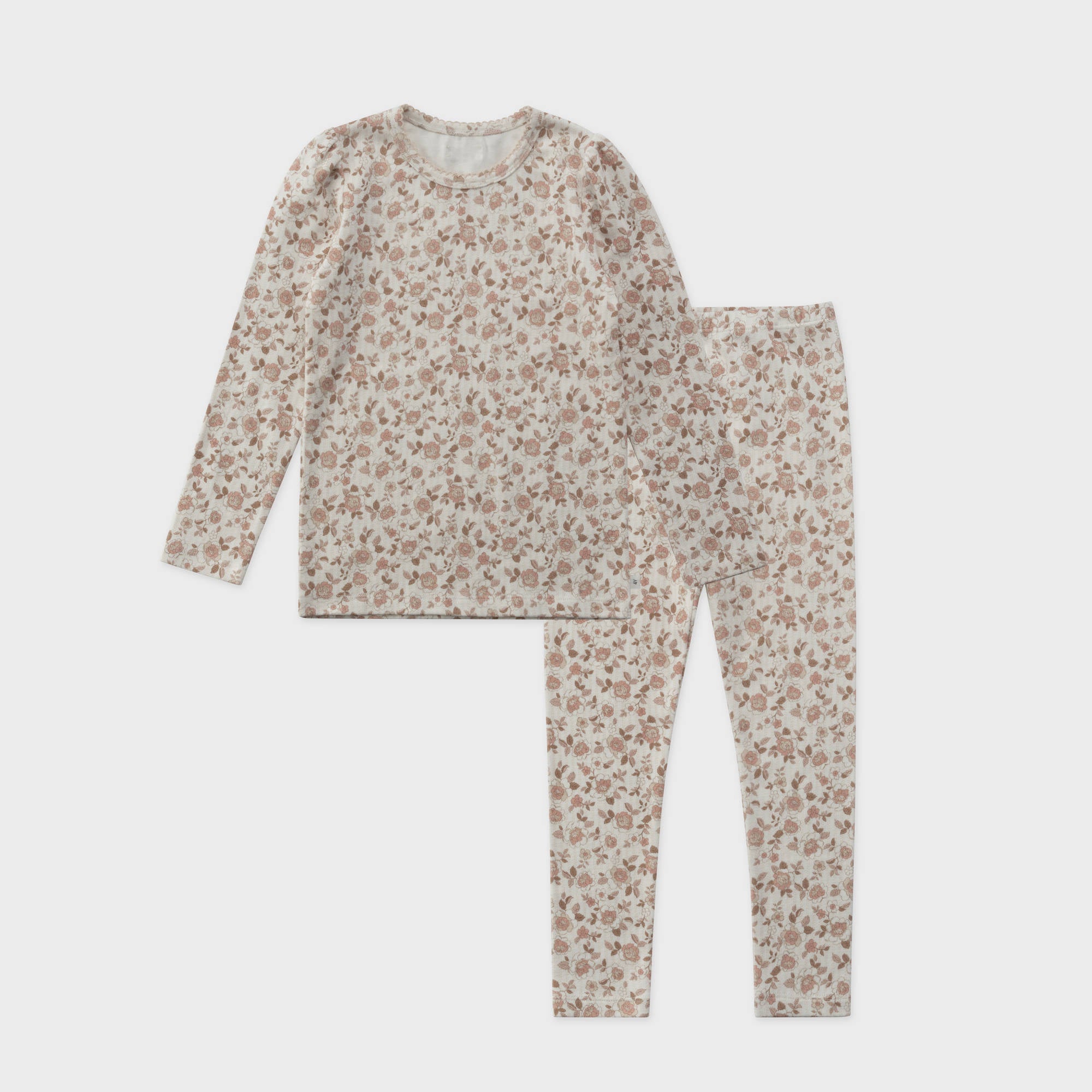 Girls Pink Floral Cotton Set