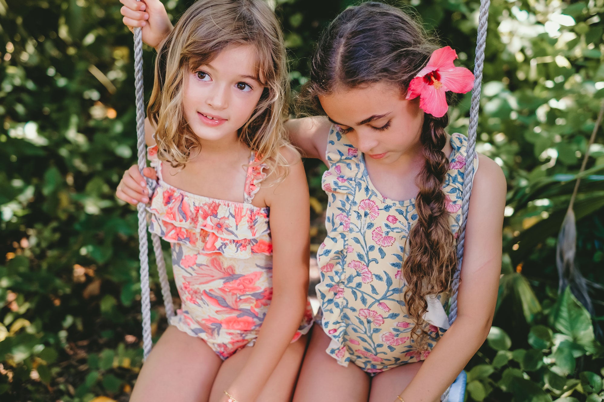 Girls Lemon Flowers Swimsuit
