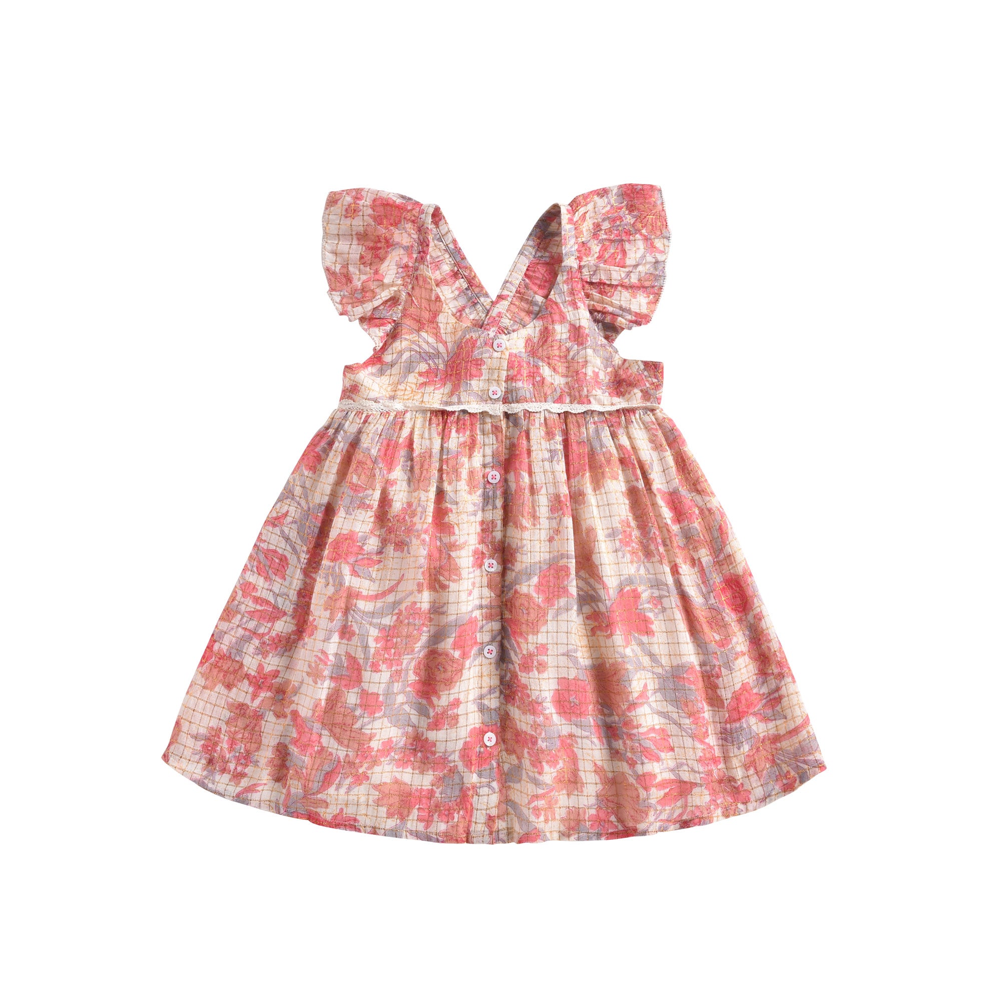 Girls Pink Flowers Dress