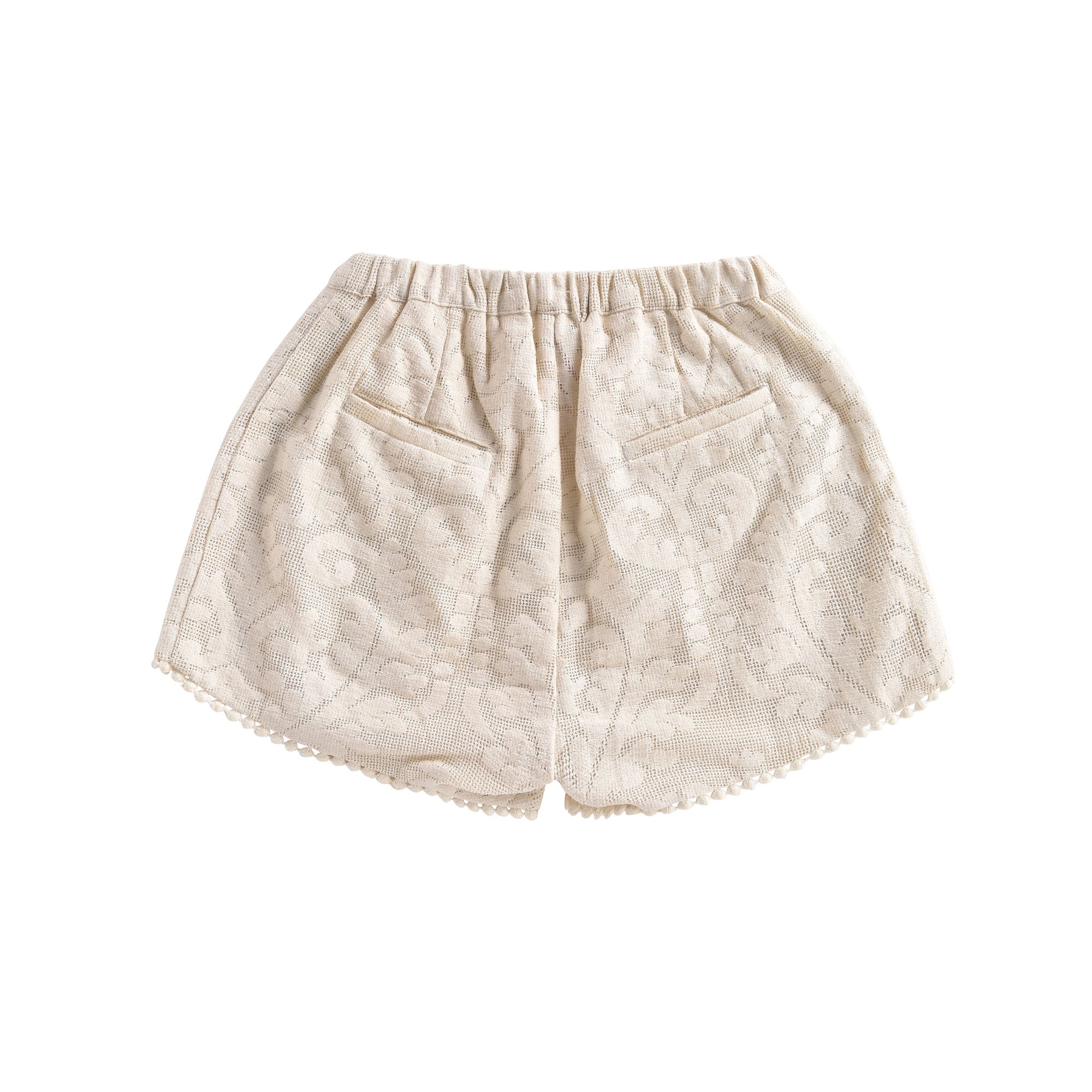 Girls Cream Baroque Lace Shorts