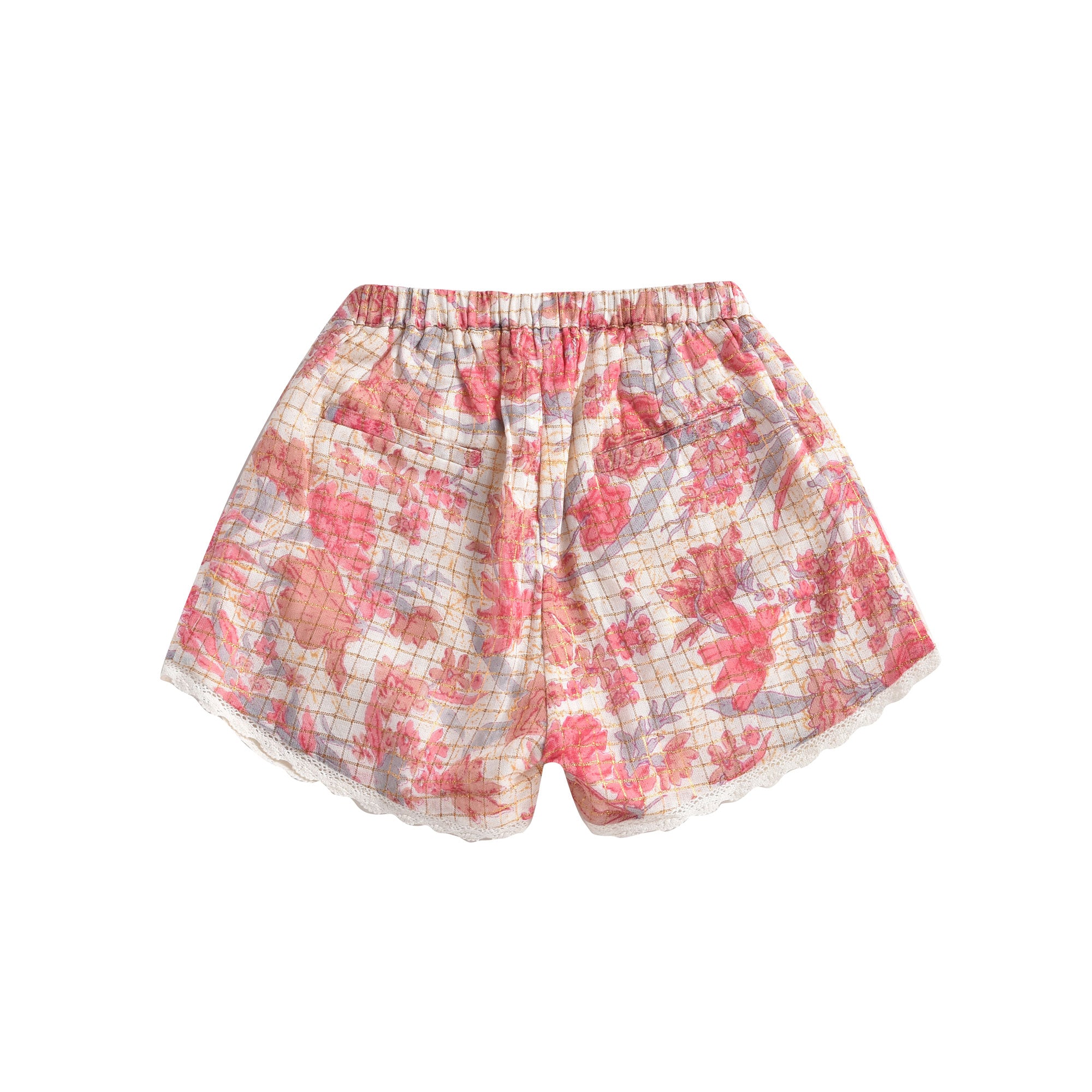Girls Pink Flowers Shorts