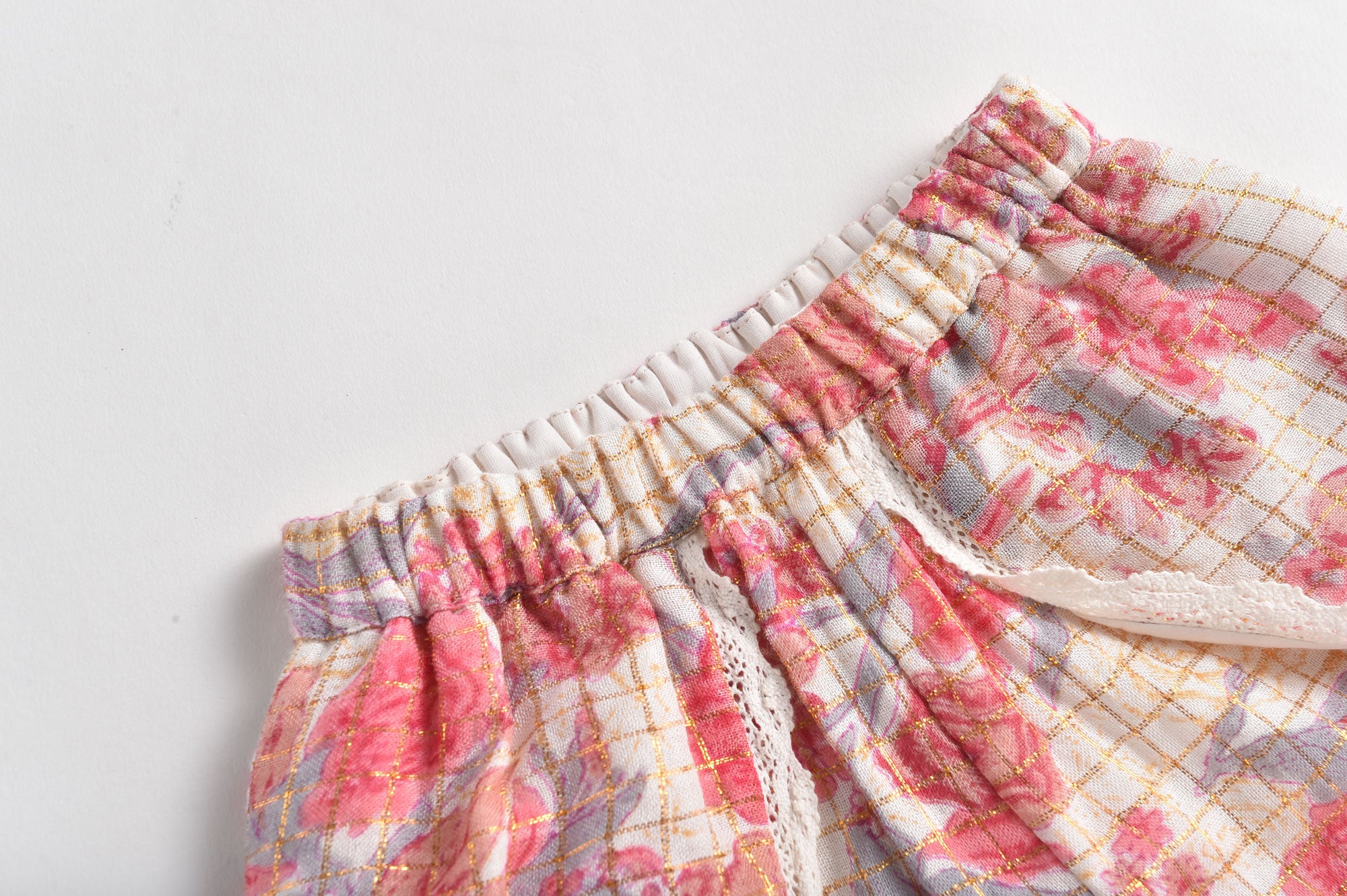 Girls Pink Flowers Shorts
