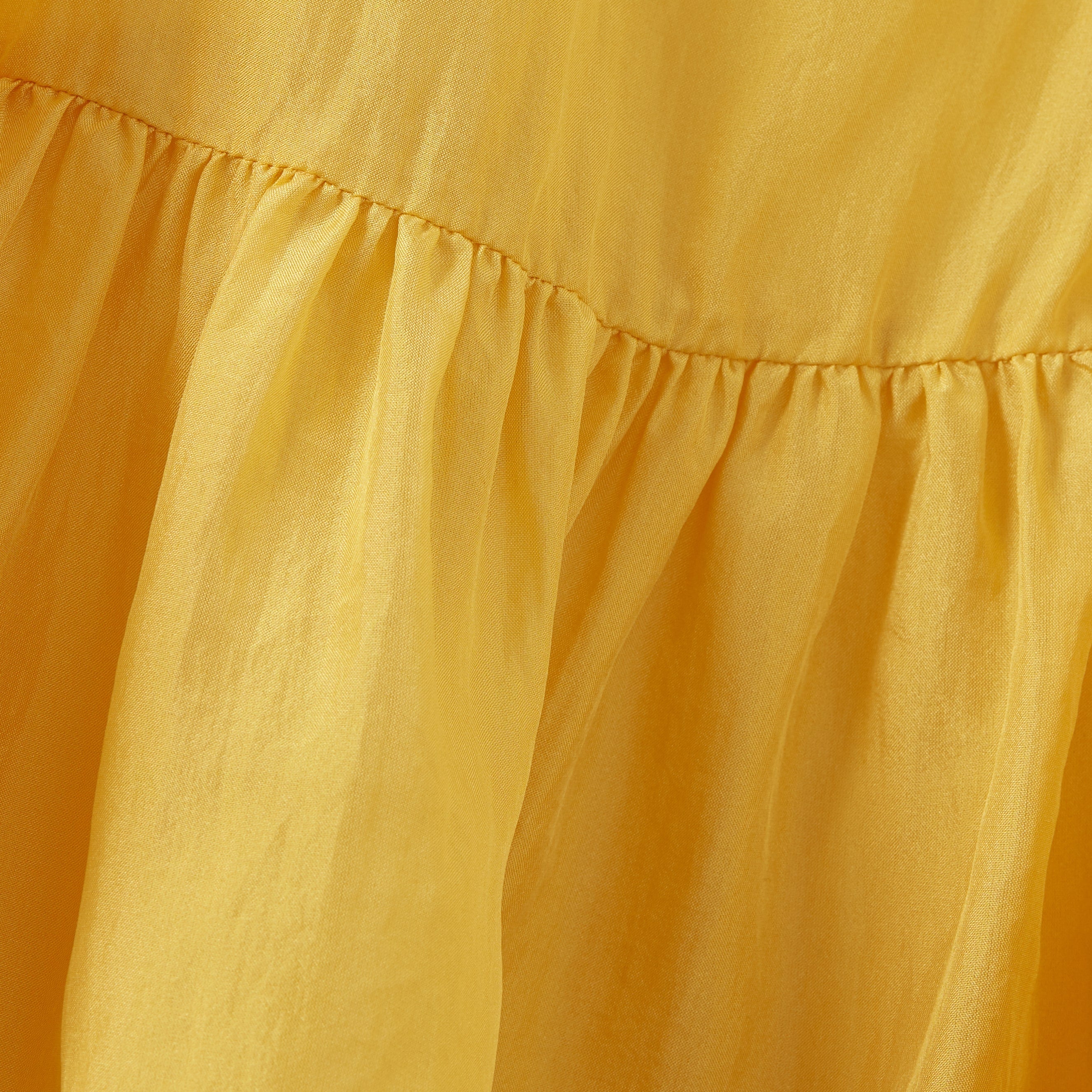Girls Yellow Strap Silk Dress