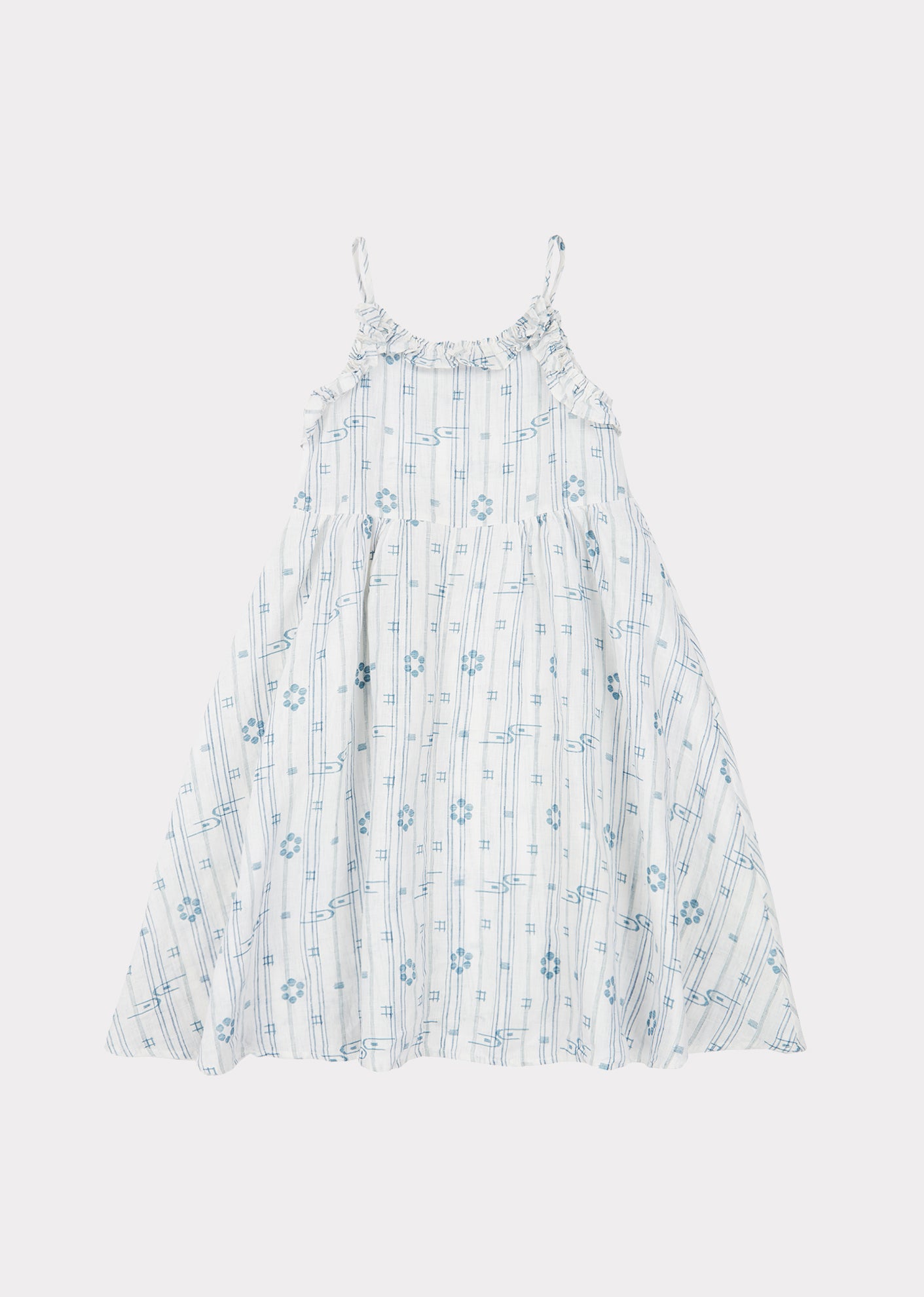 Girls Light Blue Pattern Dress