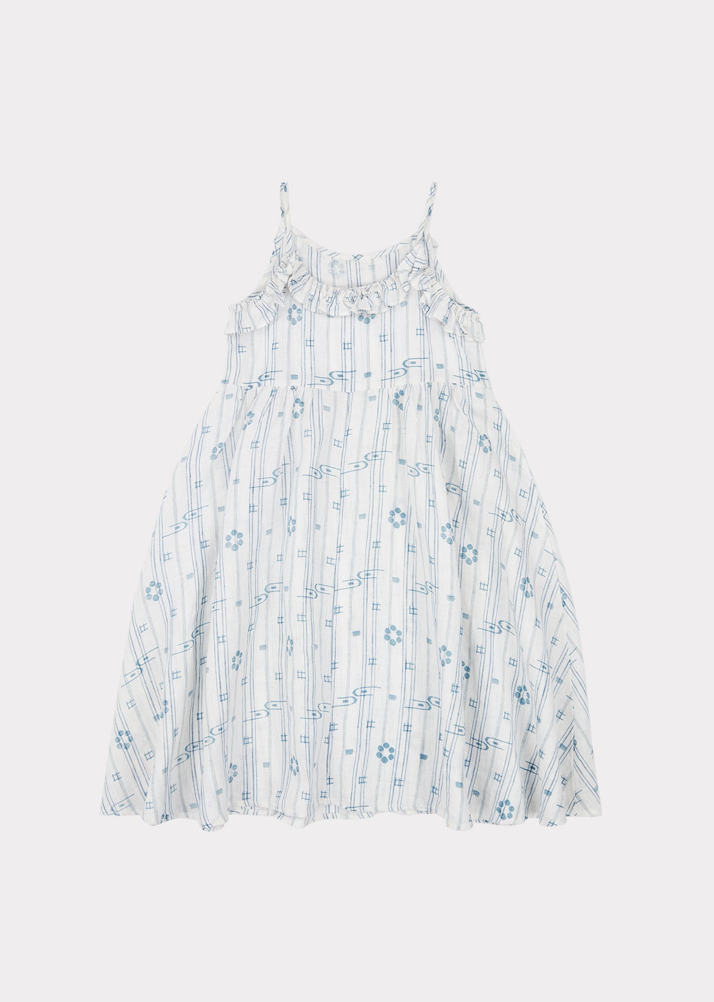 Girls Light Blue Pattern Dress