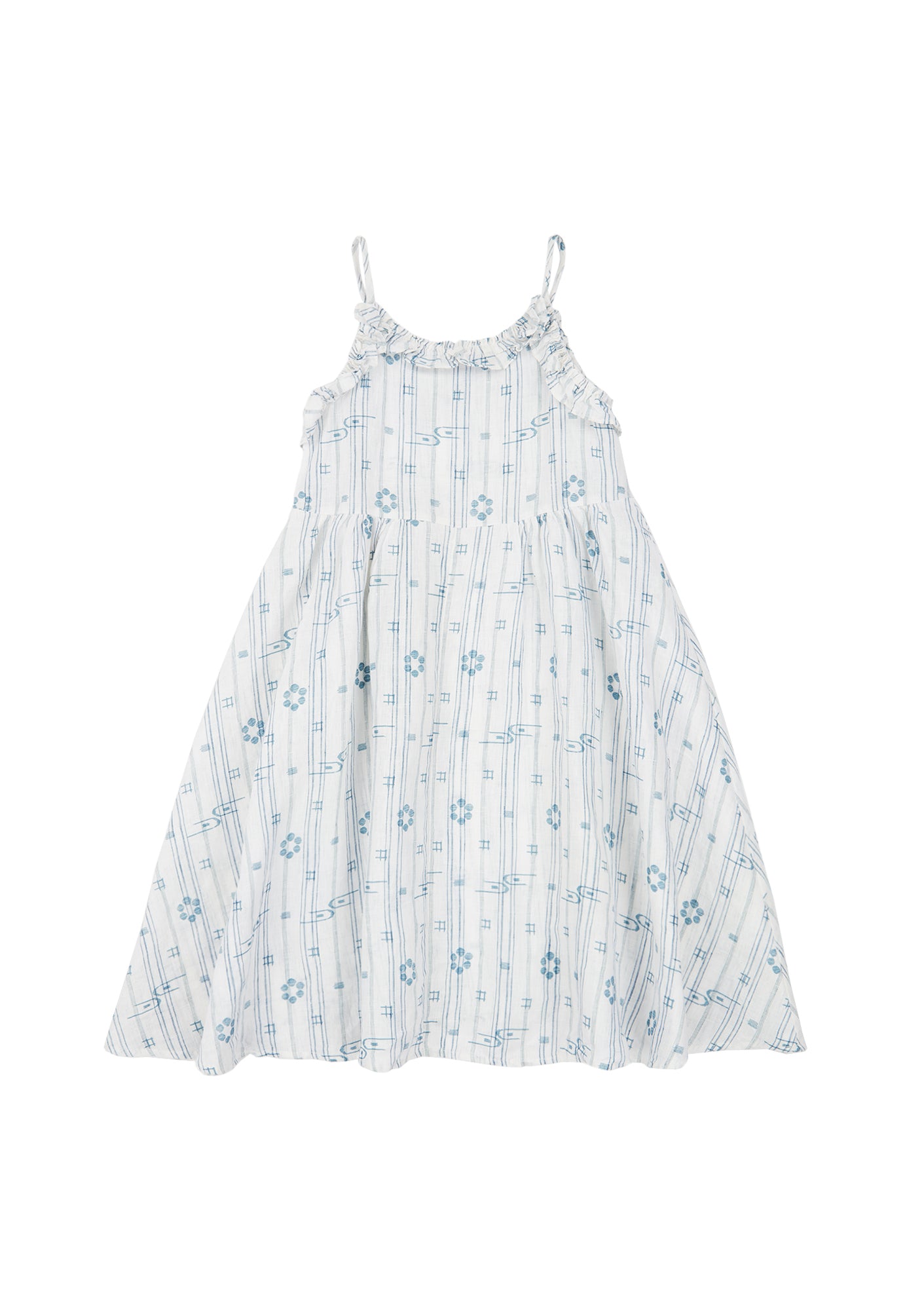 Girls Light Blue Pattern Dress