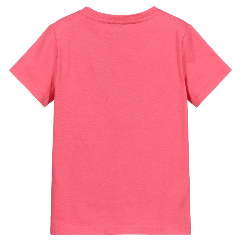 Girls Pink Logo Cotton T-Shirt
