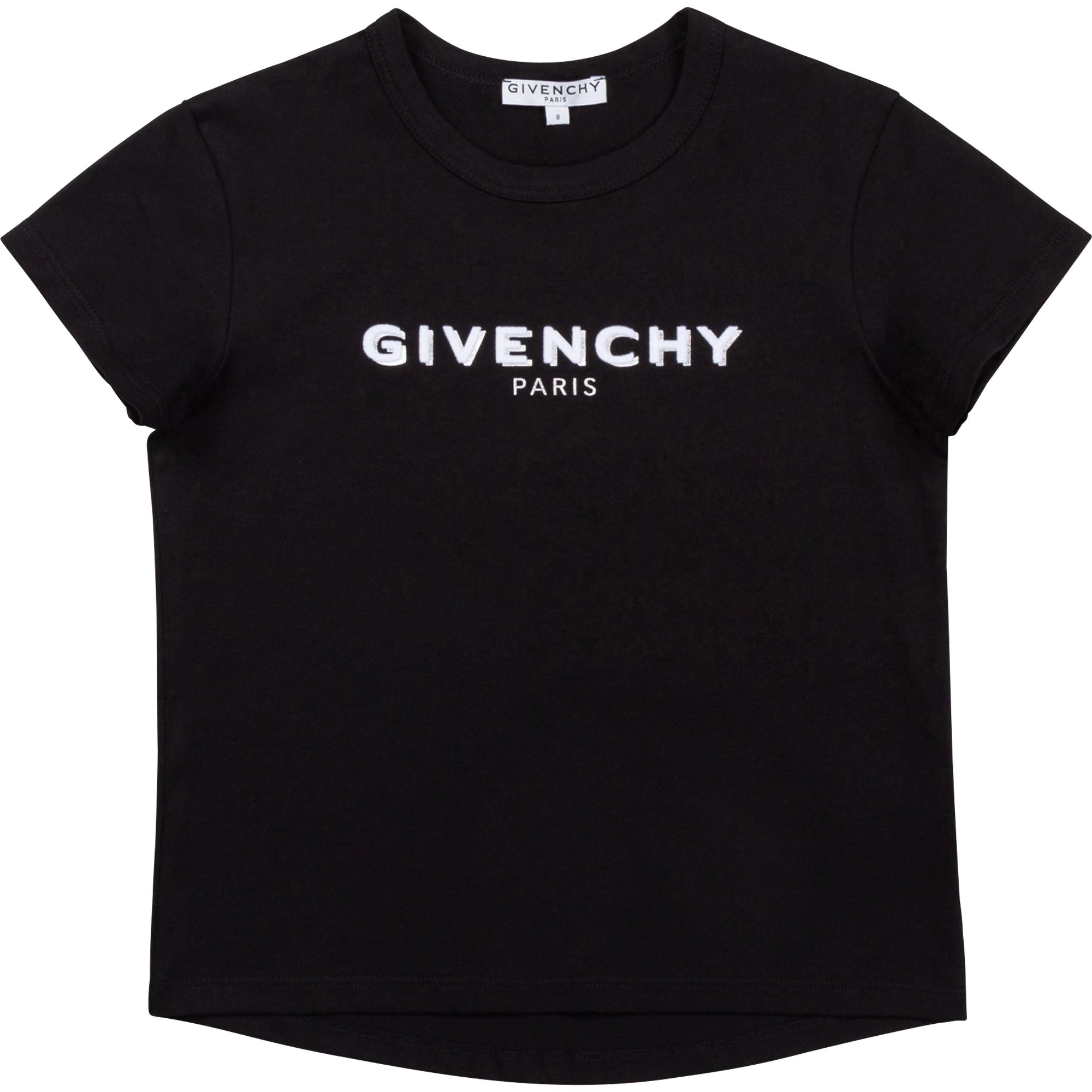 Girls Black Logo Cotton T-Shirt