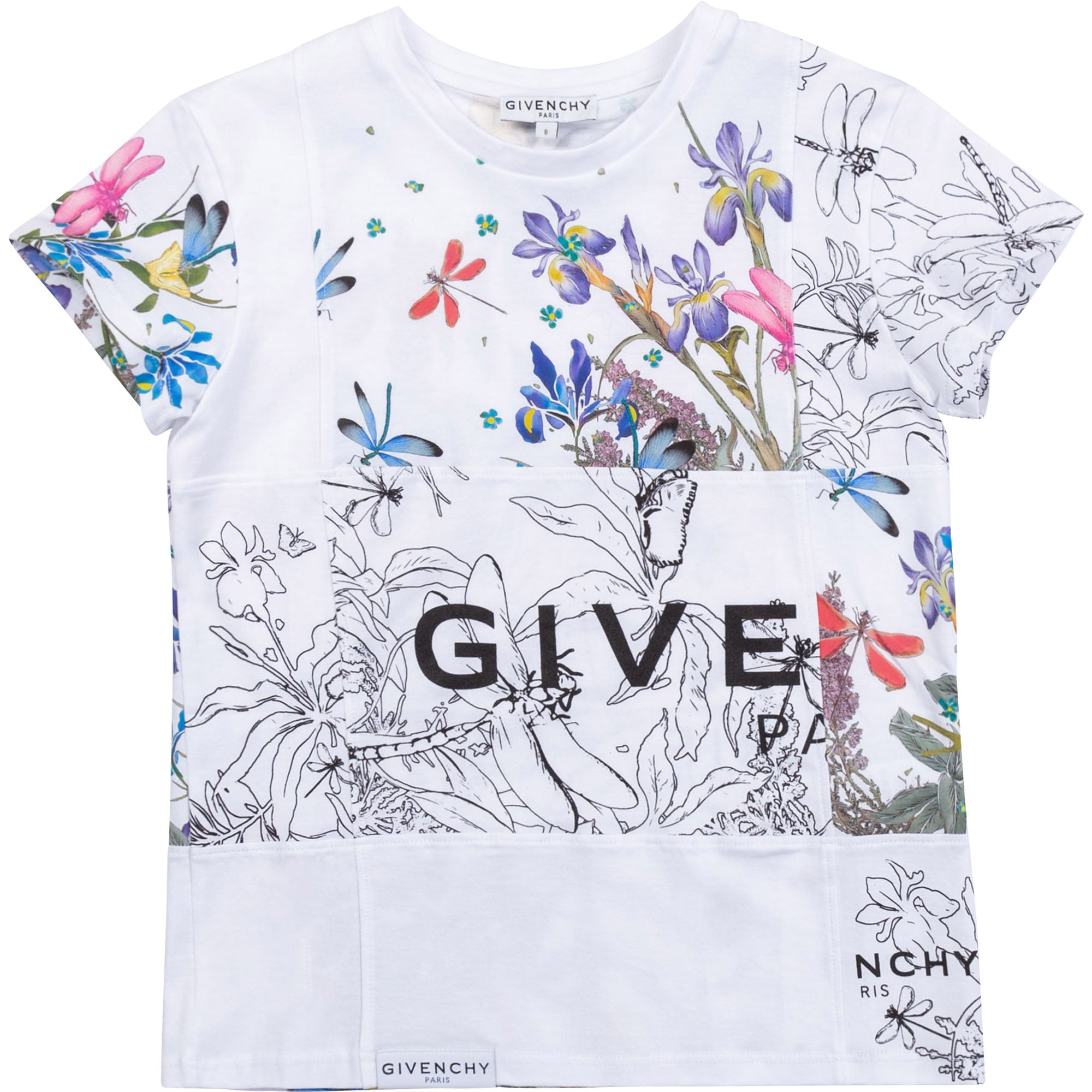 Girls White Logo Printed T-Shirt