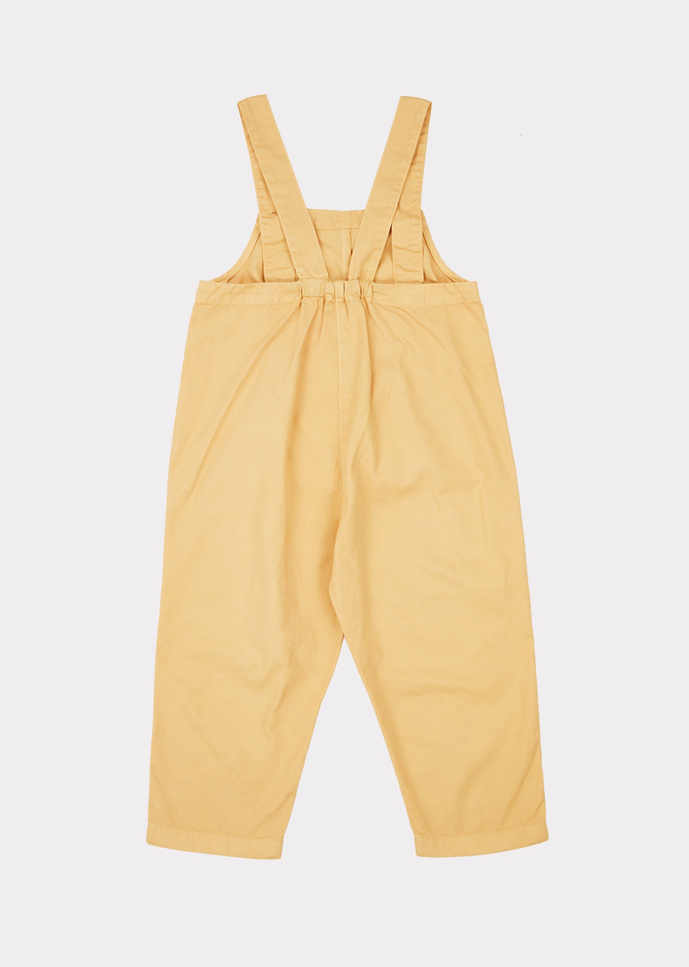 Girls Yellow Cotton Jumpsuit