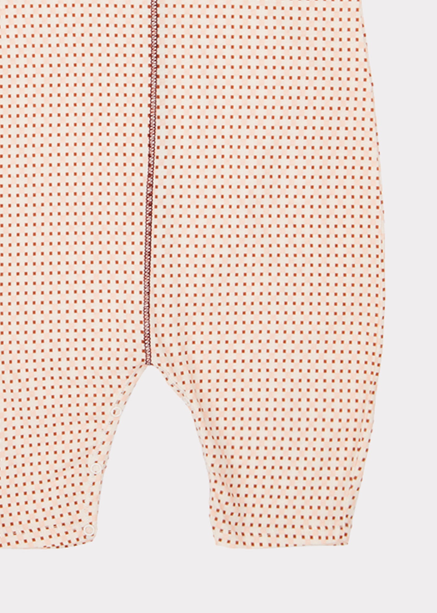 Baby Girls Light Pink Check Cotton Babysuit