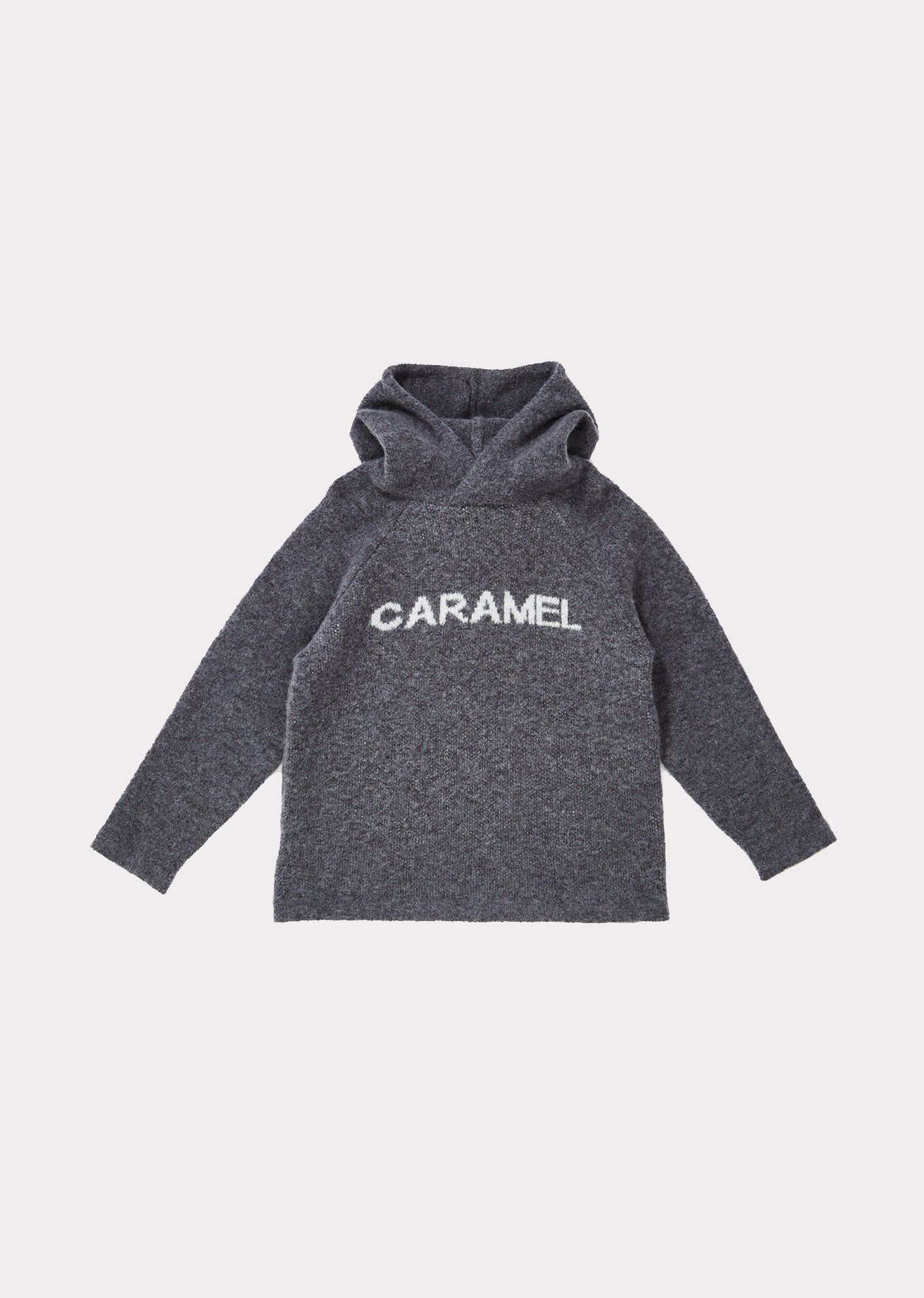 Girls Dark Grey Hooded Logo Sweater