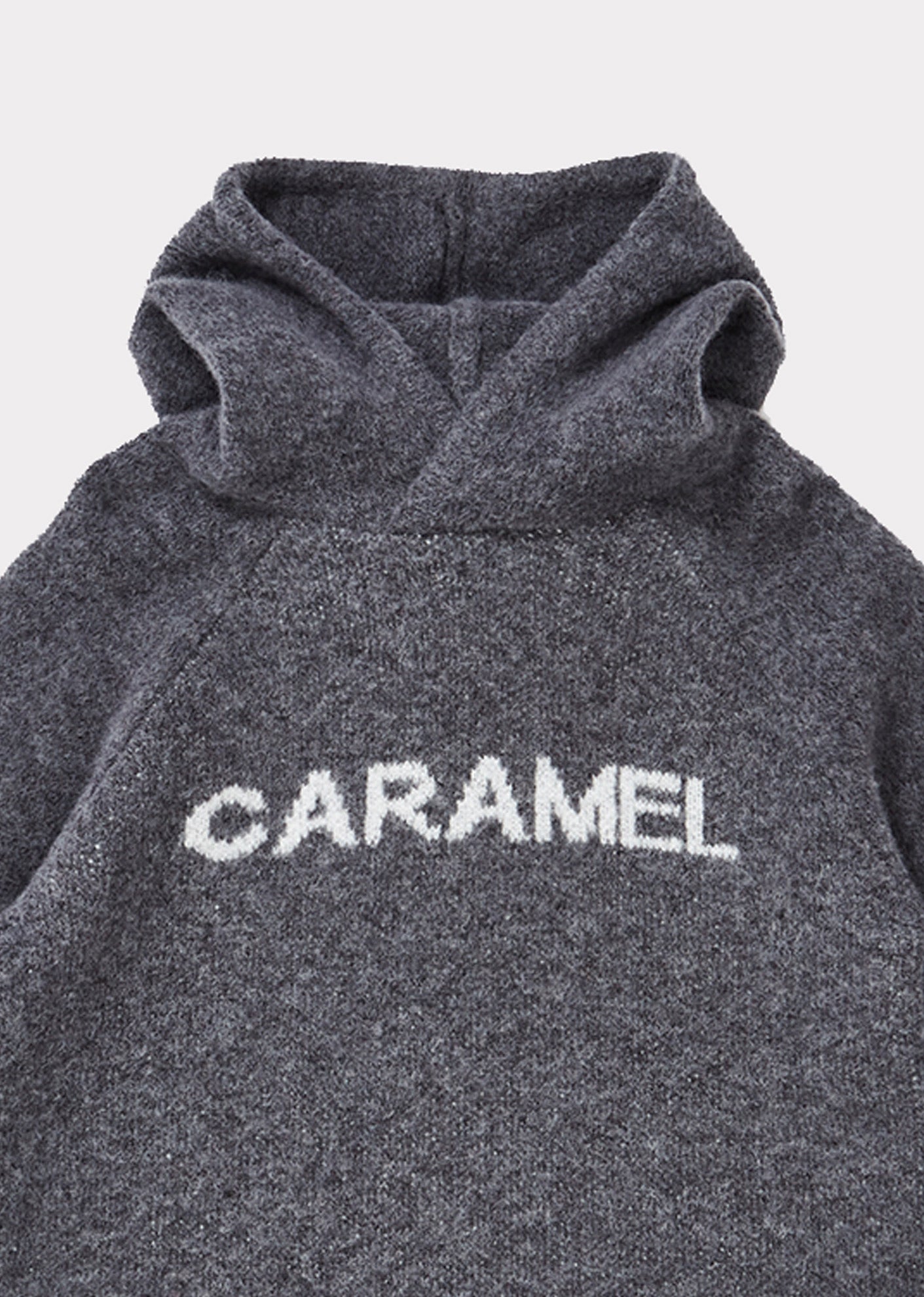 Girls Dark Grey Hooded Logo Sweater