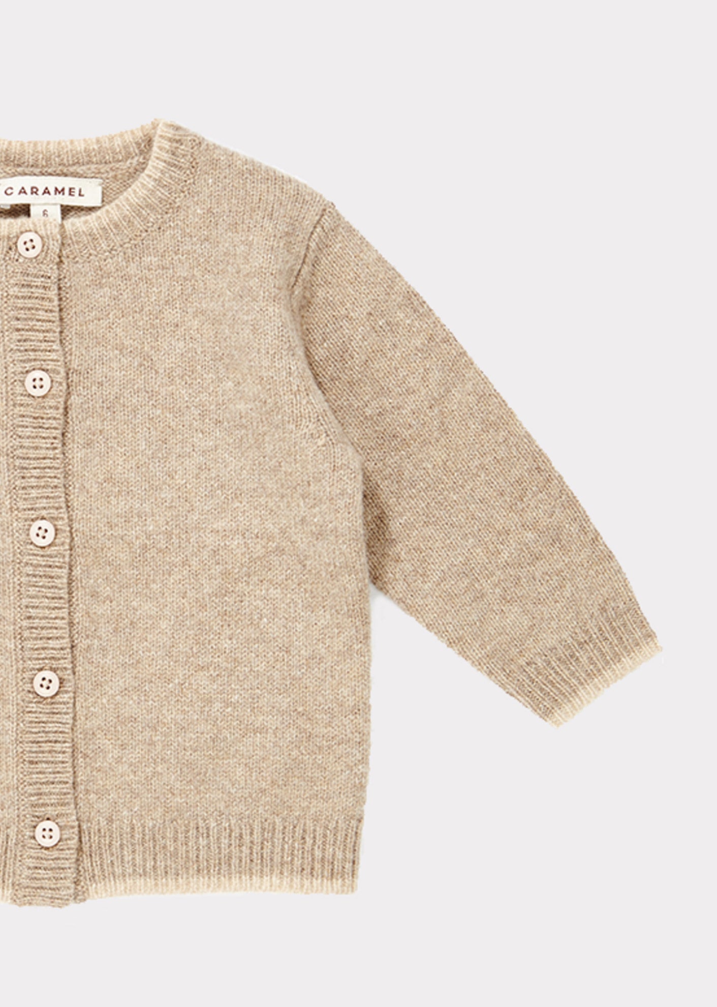 Baby Girls Khaki Wool Cardigan