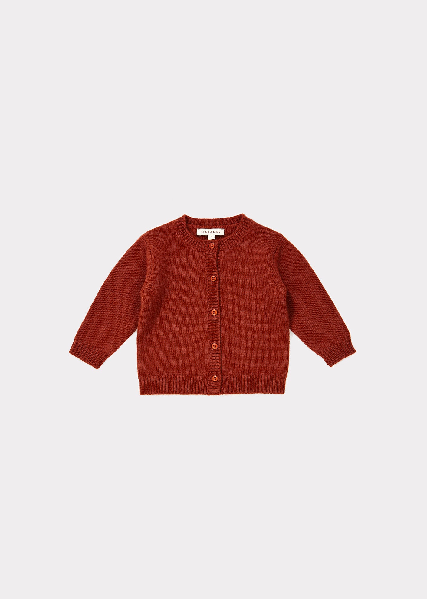 Baby Girls Rust Red Cashmere Cardigan