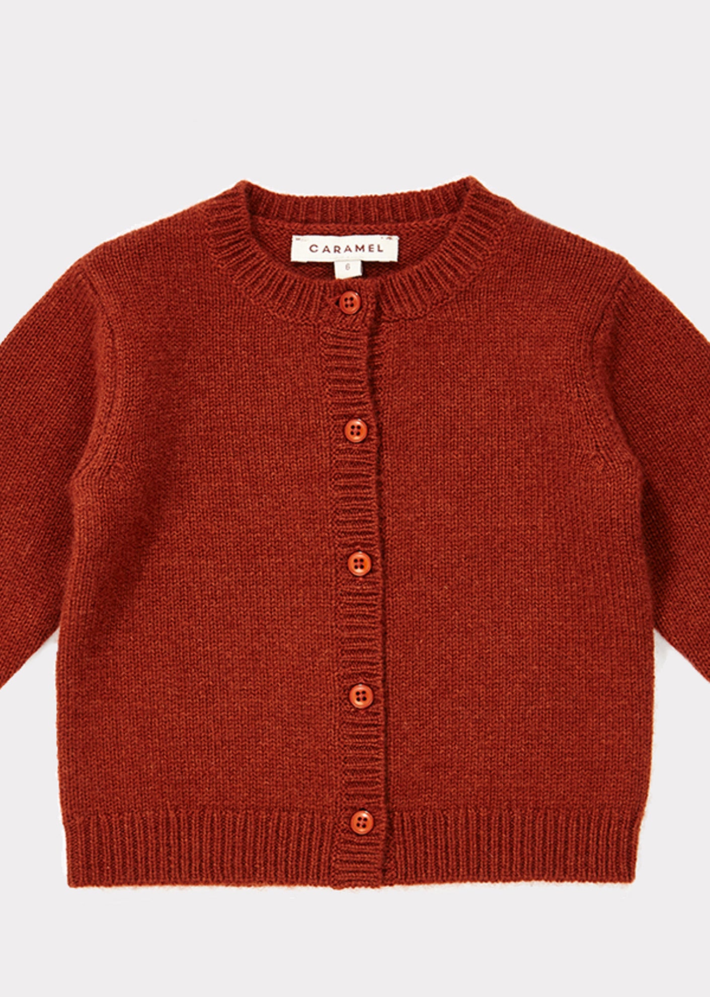 Baby Girls Rust Red Cashmere Cardigan