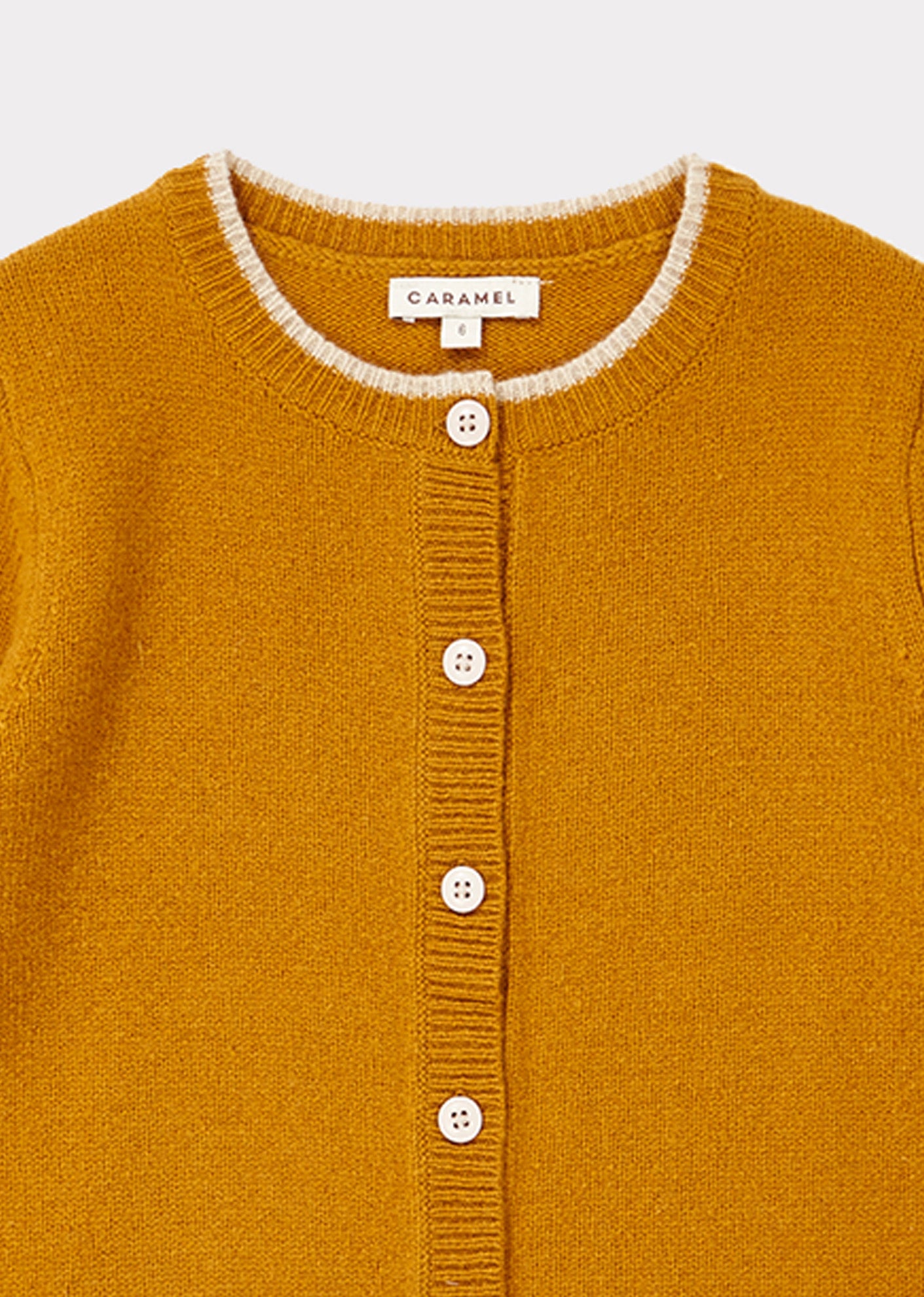 Girls Dark Yellow Wool Cardigan