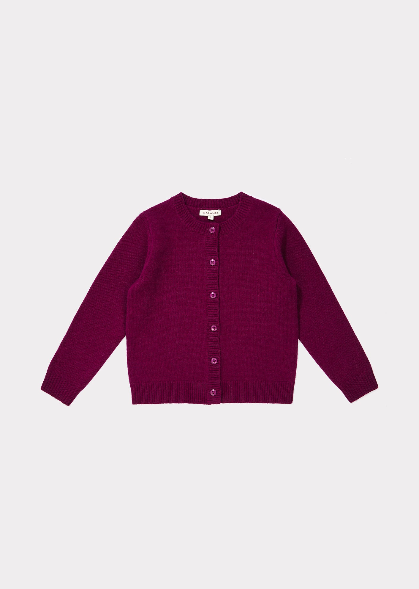 Girls Purple Red Cashmere Cardigan