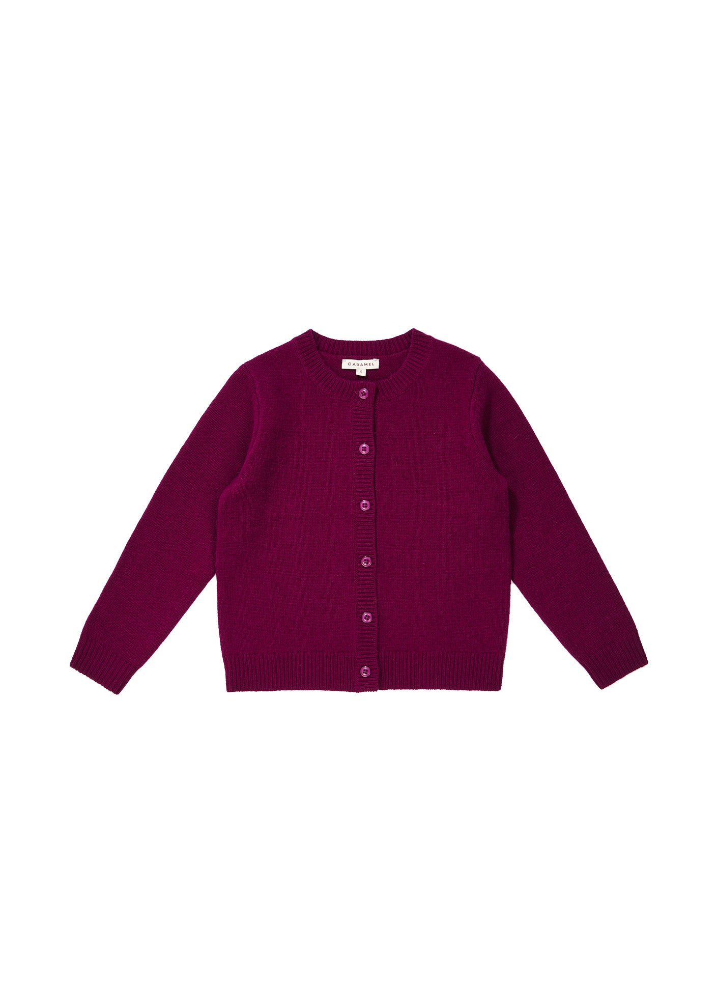 Girls Purple Red Cashmere Cardigan