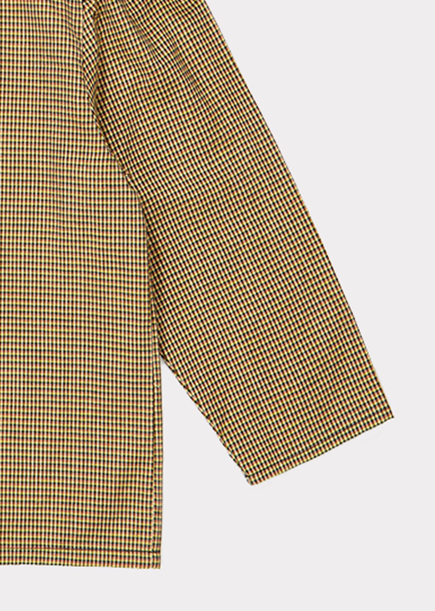 Girls Yellow Check Cotton Blouse