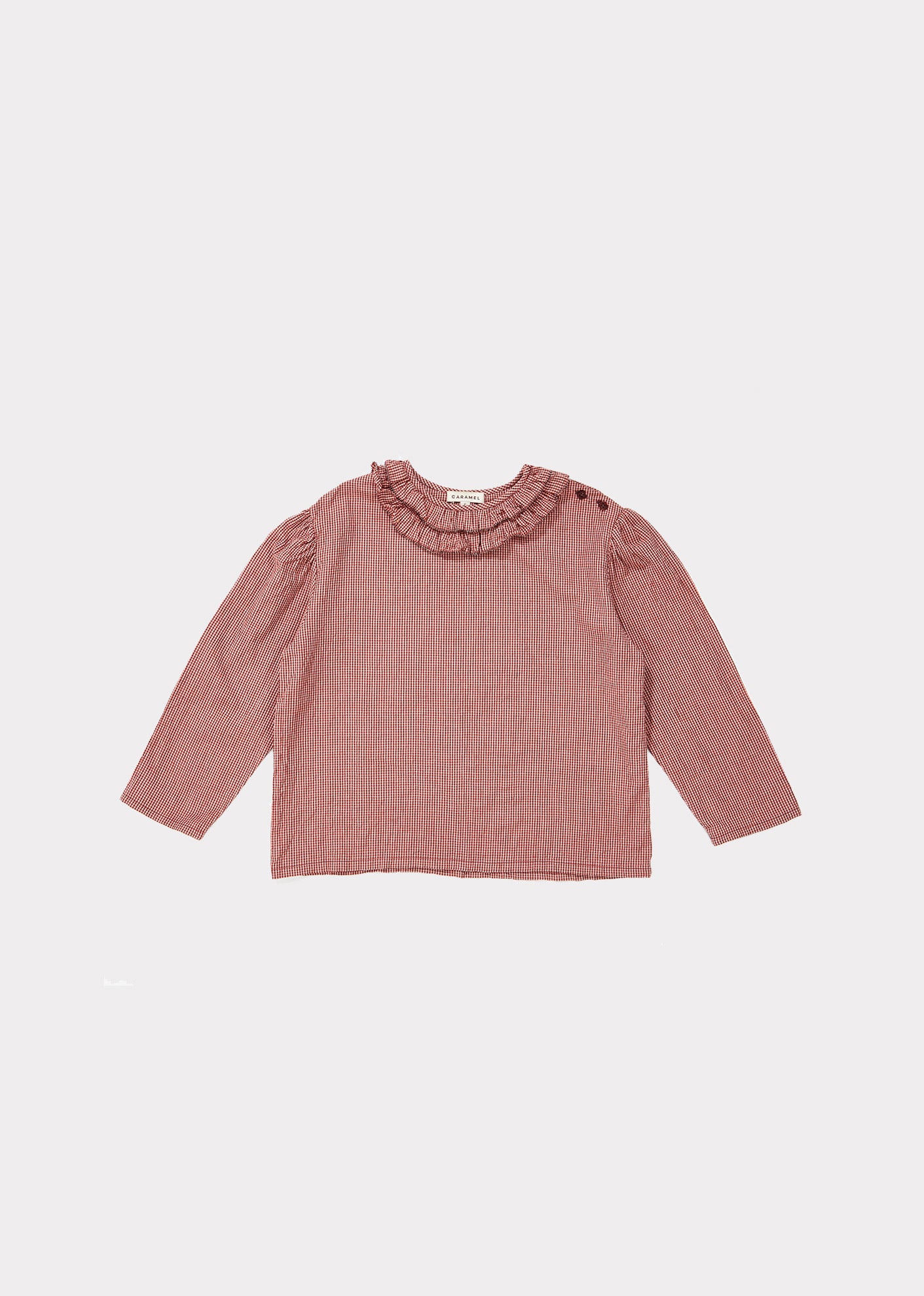 Girls Poppy Check Cotton Blouse