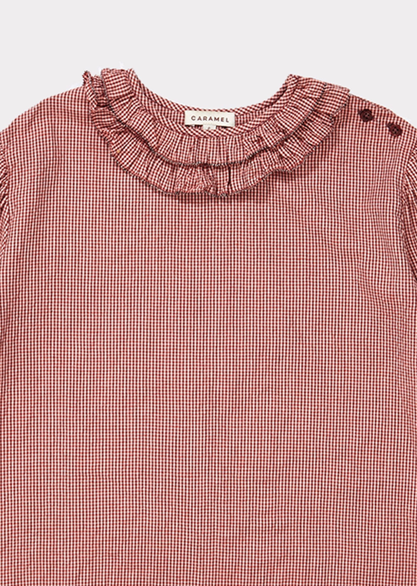 Girls Poppy Check Cotton Blouse