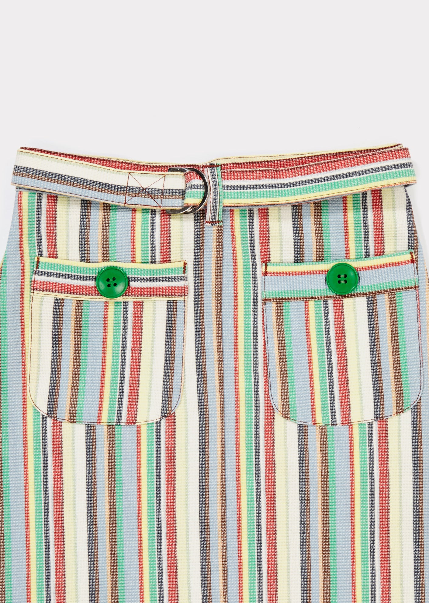 Girls Multi Stripe Cotton Woven Skirt