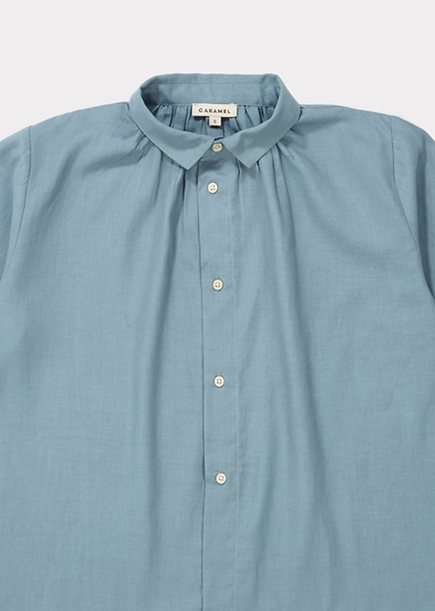 Girls Light Blue Buttons Cotton Shirt