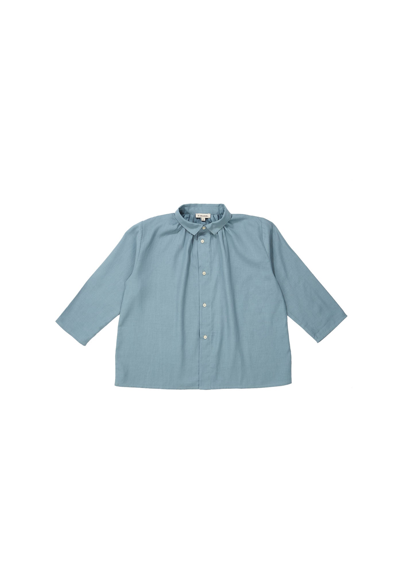 Girls Light Blue Buttons Cotton Shirt