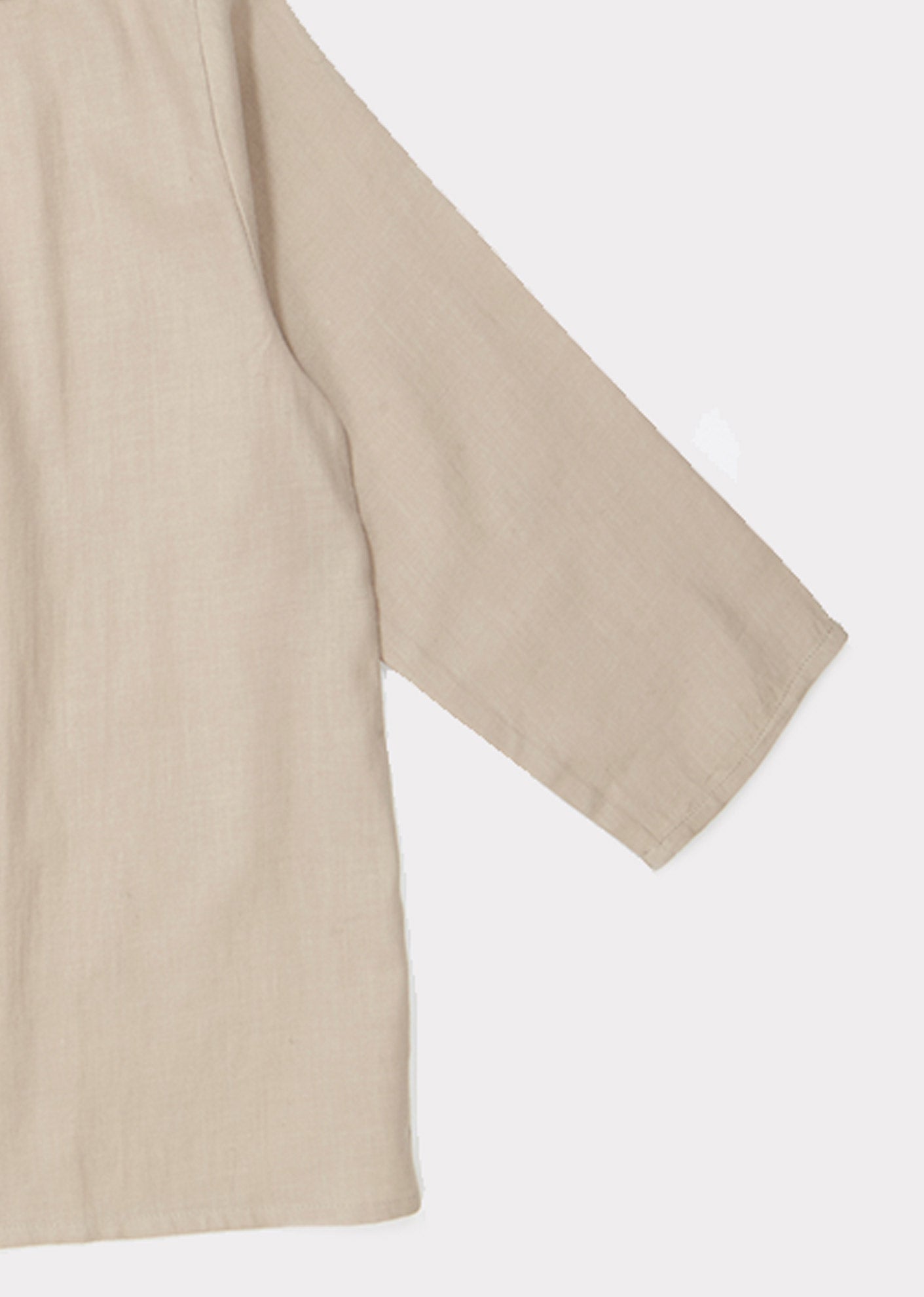 Girls Beige Buttons Cotton Shirt