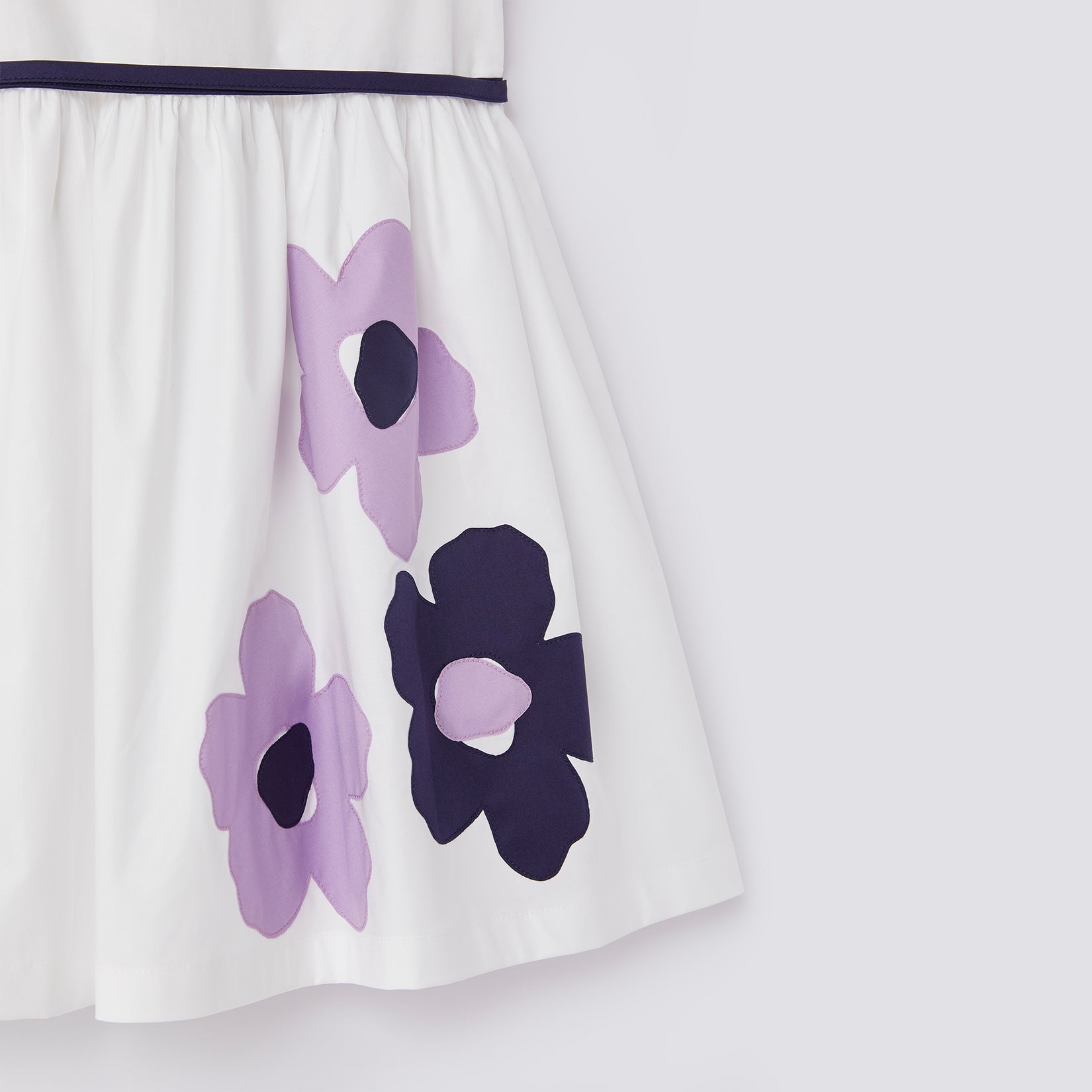 Girls White Flower Printing Dress