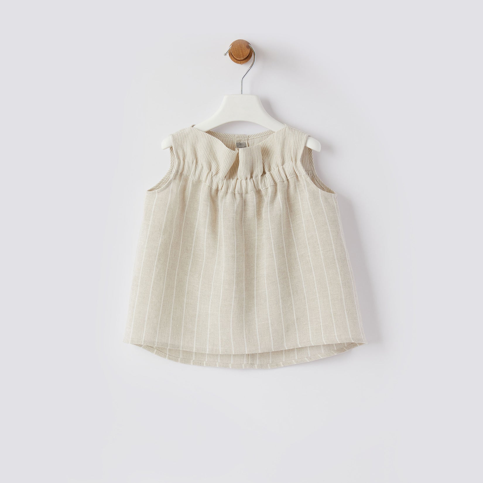 Girls Beige Stripe Top