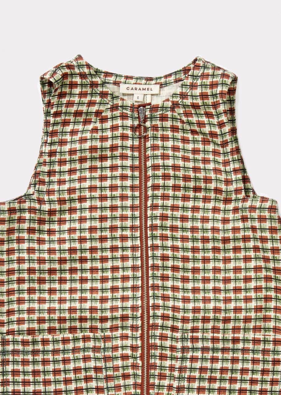 Girls Green Checked Dress