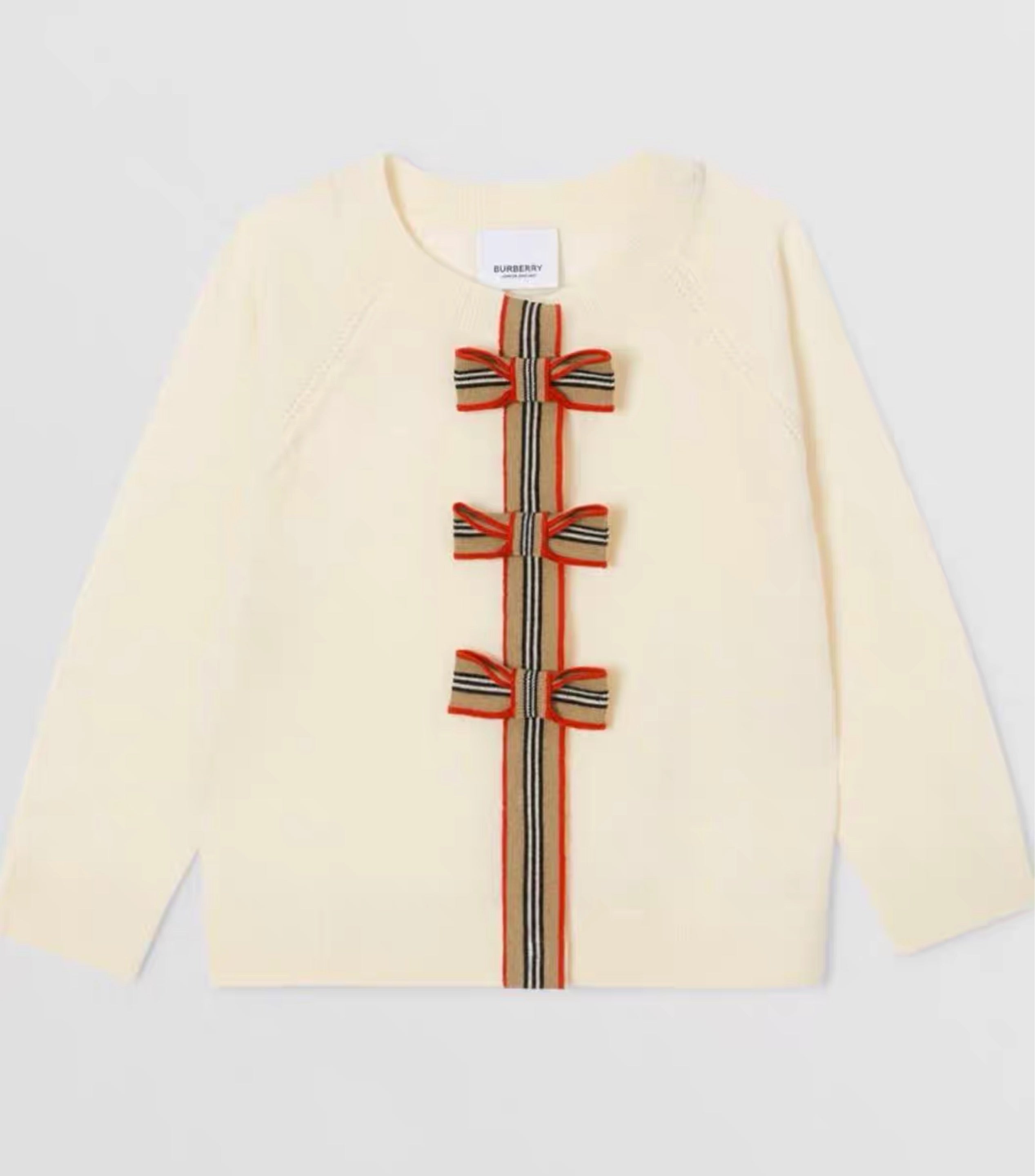 Girls Ivory Merino Wool Knitwear