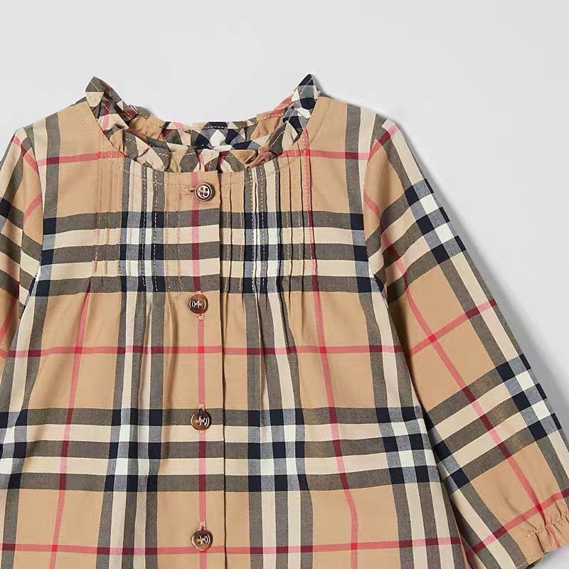 Baby Girls Archive Beige Cotton Dress