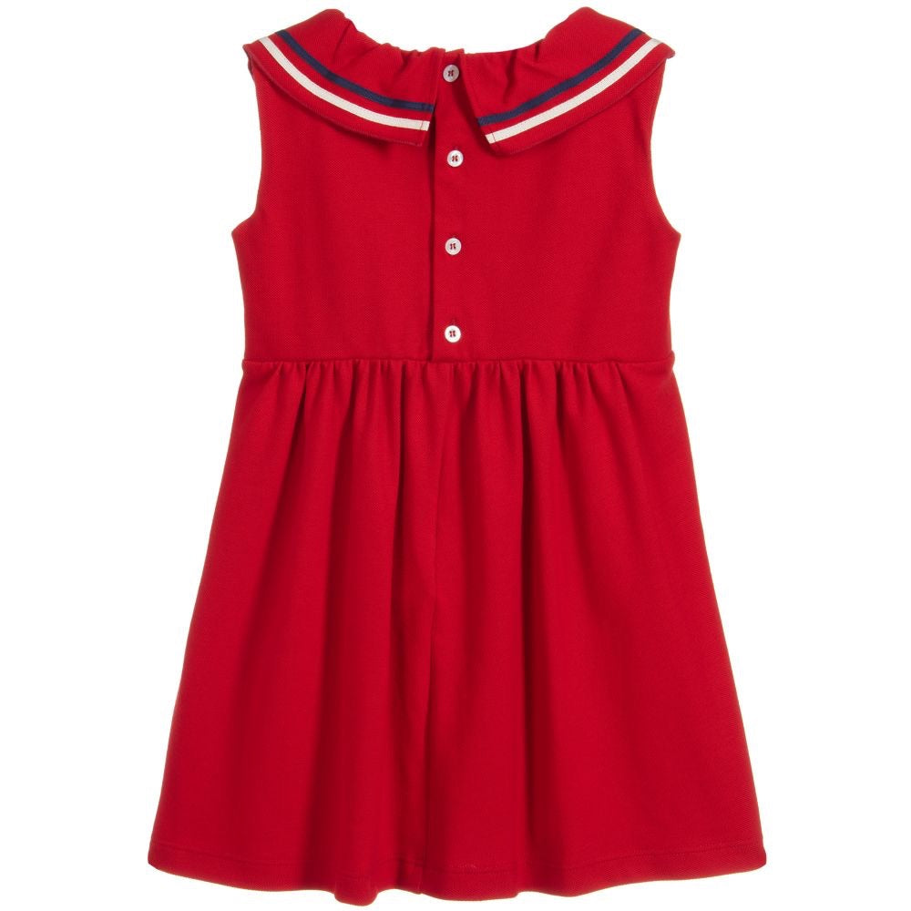 Girls Red Cotton Dress