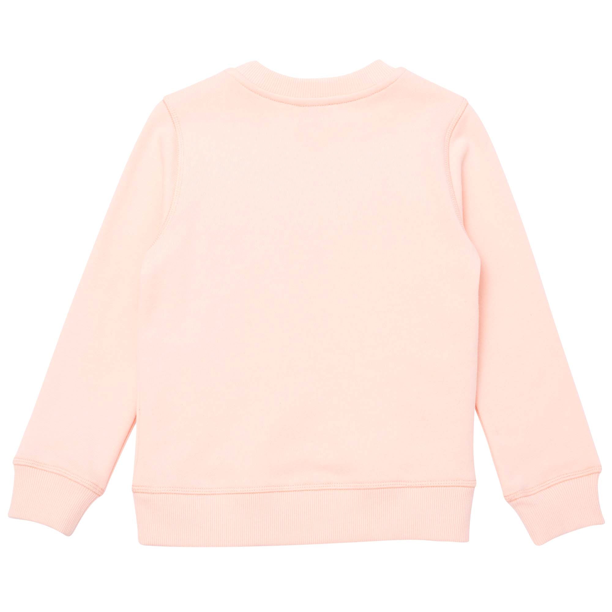 Girls Pink Elephant Printed Sweatshirt