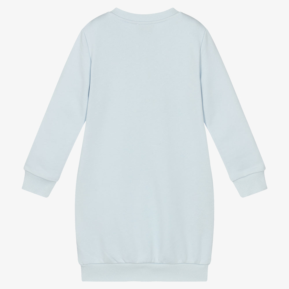 Girls Blue Bear Sweatshirt Dress