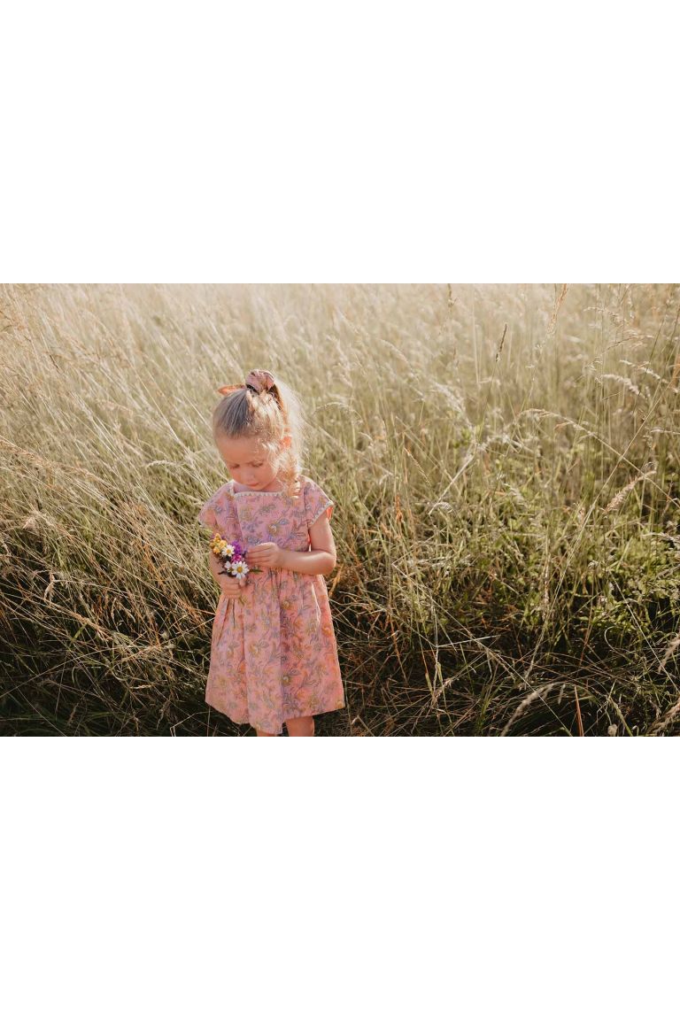 Girls Pink Floral Cotton Dress