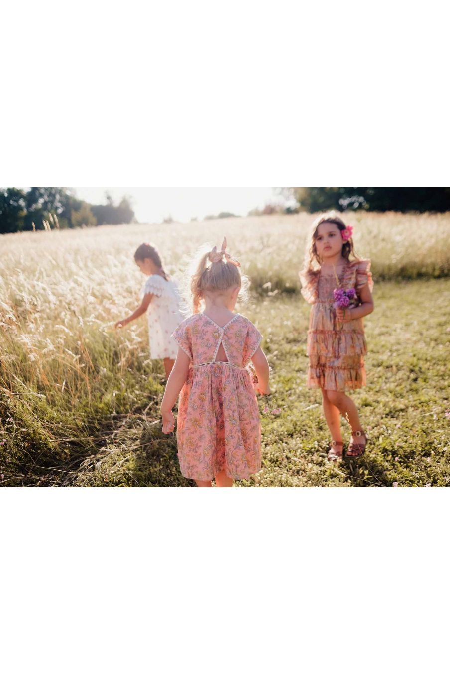 Girls Pink Floral Cotton Dress