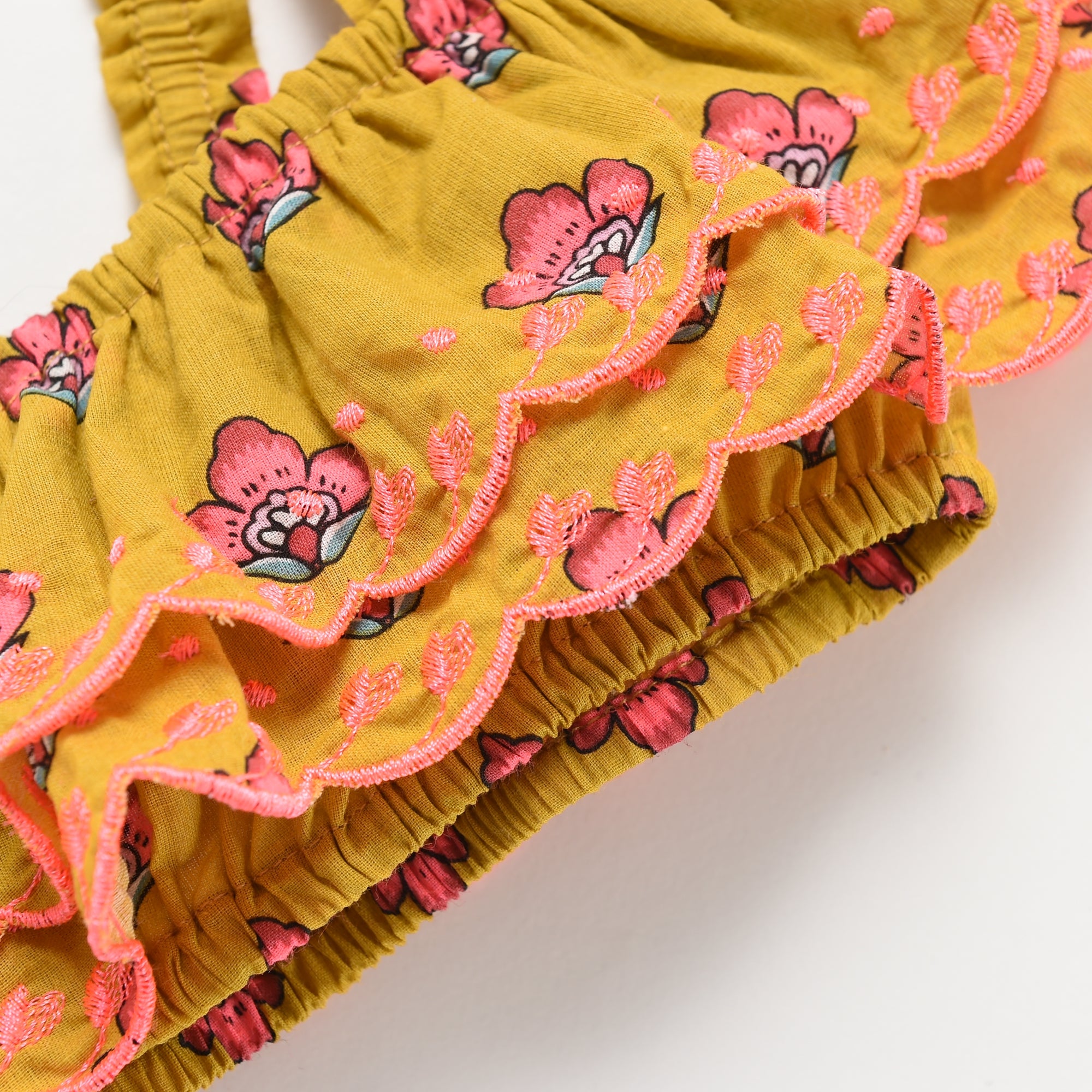 Girls Safran Flowers Cotton Bikini