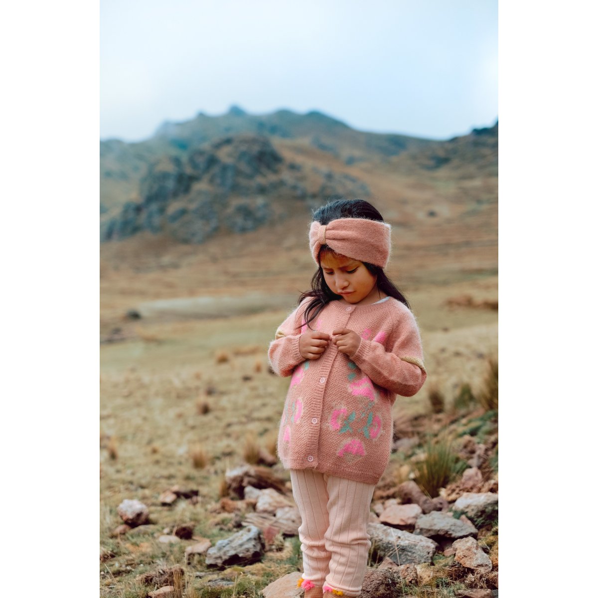 Girls Pink Embroidered Cardigan