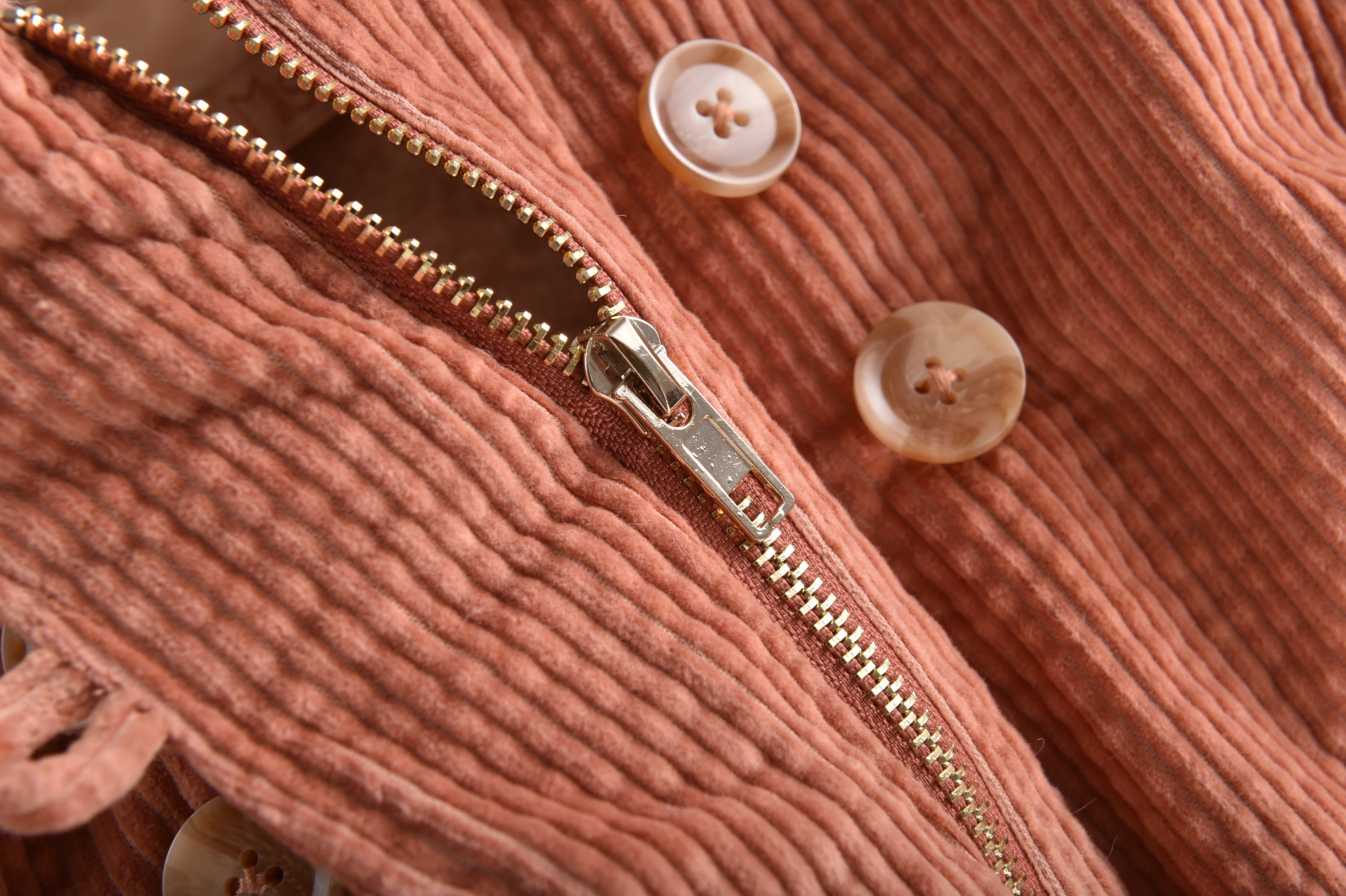 Girls Terracotta Embroidered Cotton Coat