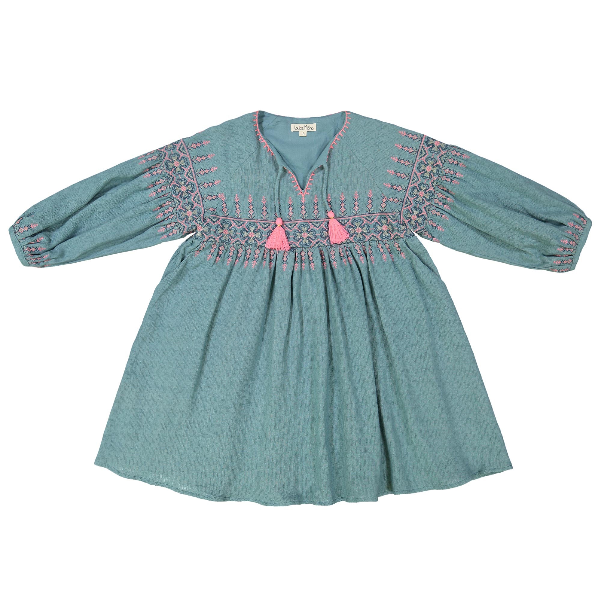 Girls Blue "Nazra" Cotton Dress