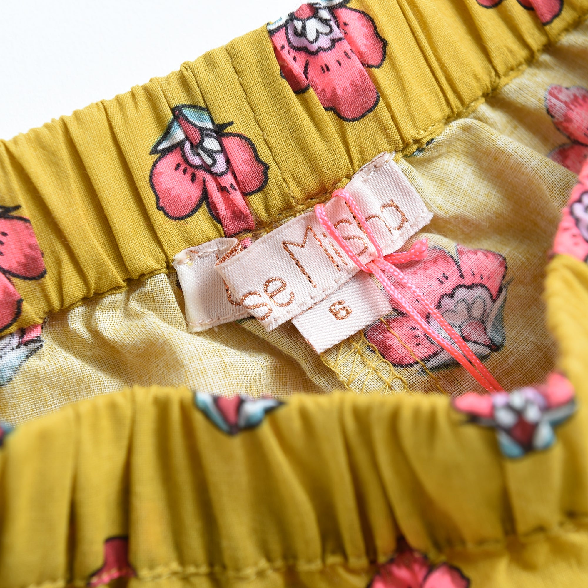 Girls Safran Flowers Cotton Shorts