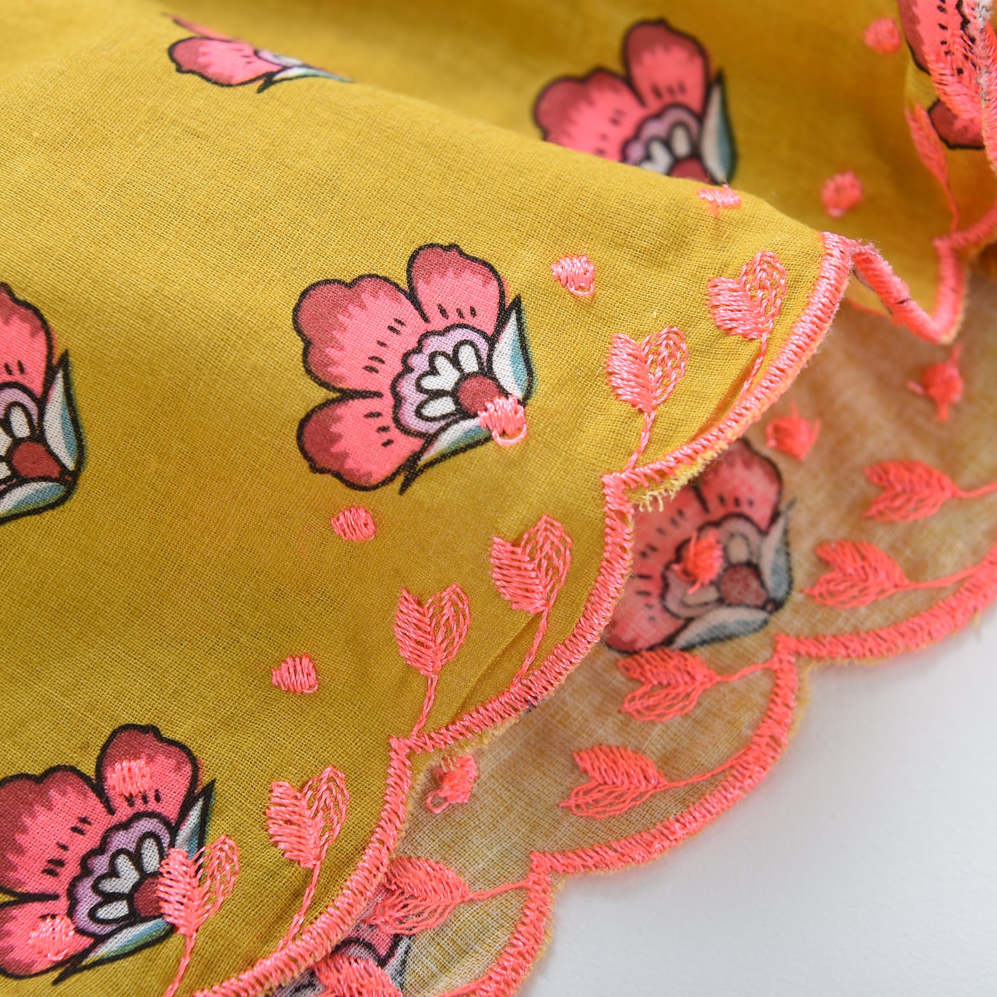 Girls Safran Flowers Cotton Shorts