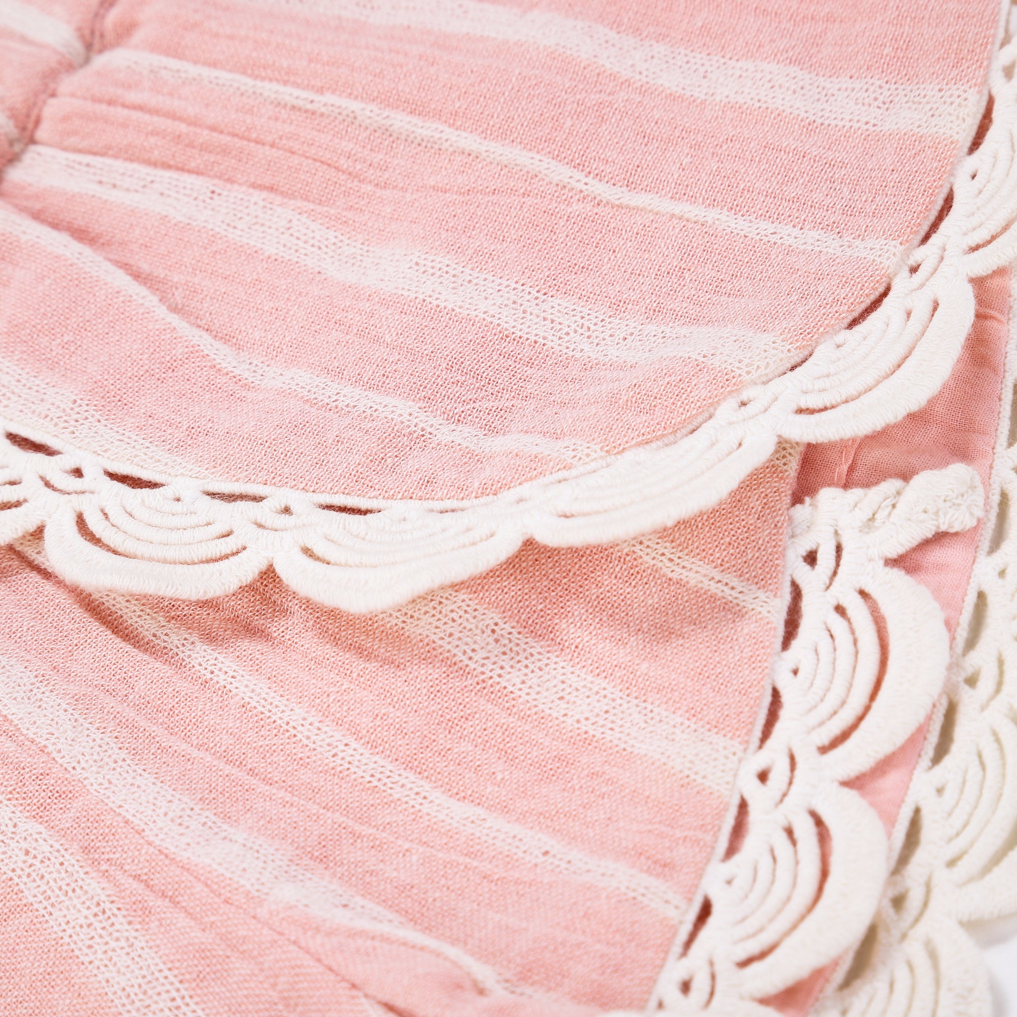 Girls Blush Stripes Cotton Shorts